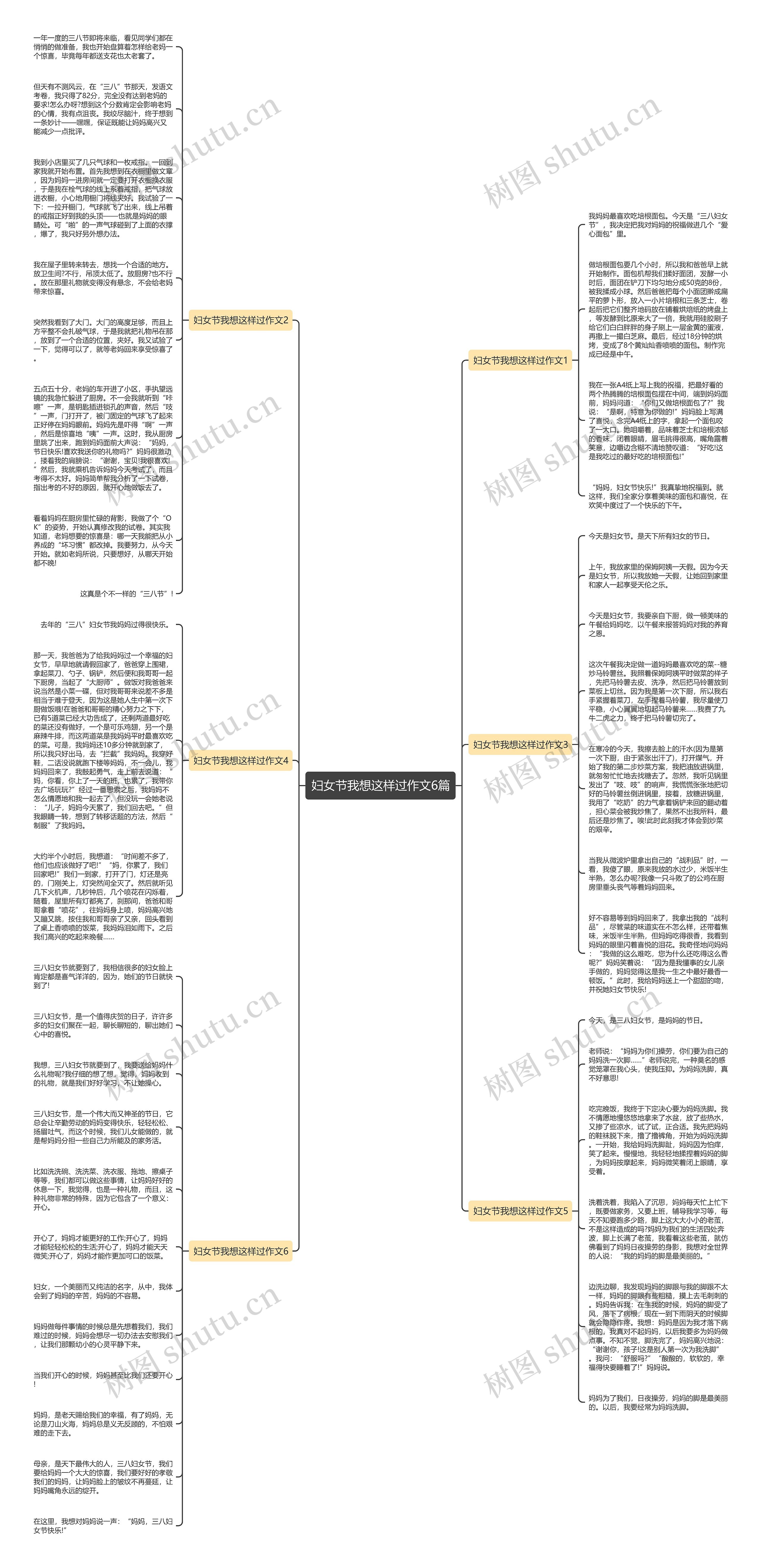 妇女节我想这样过作文6篇思维导图