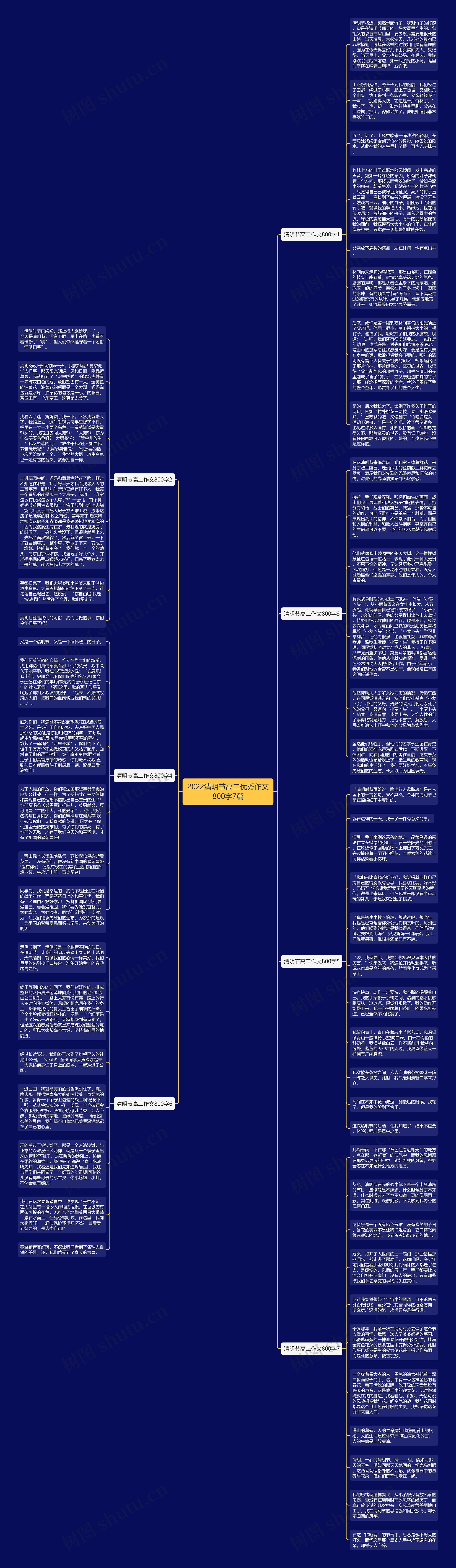 2022清明节高二优秀作文800字7篇思维导图
