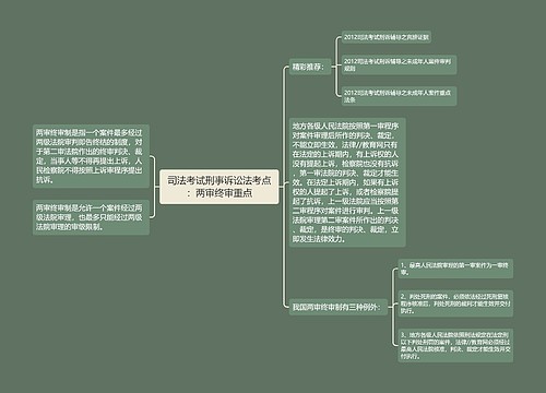 司法考试刑事诉讼法考点：两审终审重点