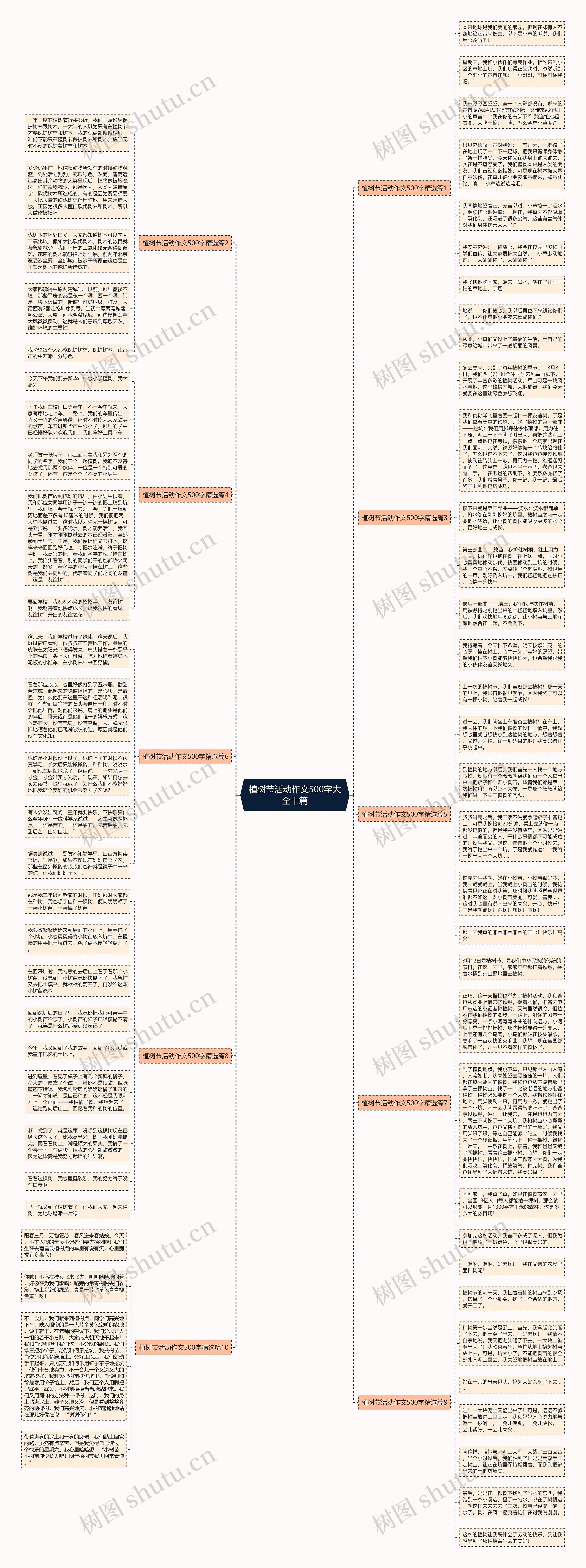 植树节活动作文500字大全十篇思维导图