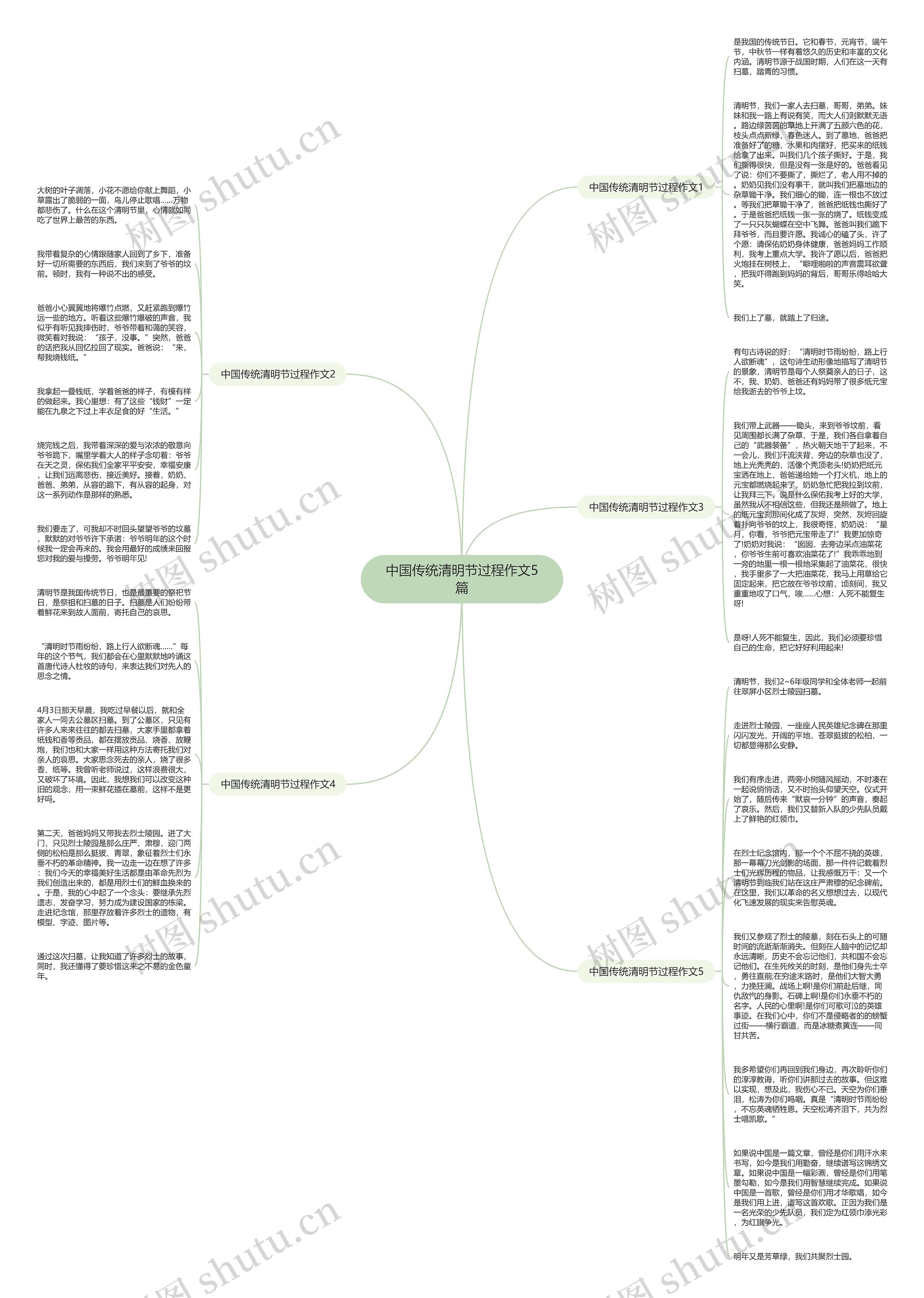 中国传统清明节过程作文5篇思维导图