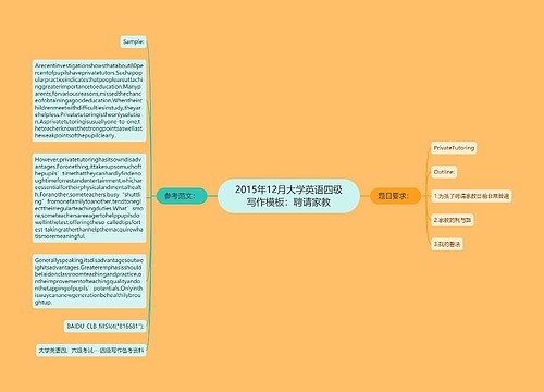 2015年12月大学英语四级写作模板：聘请家教