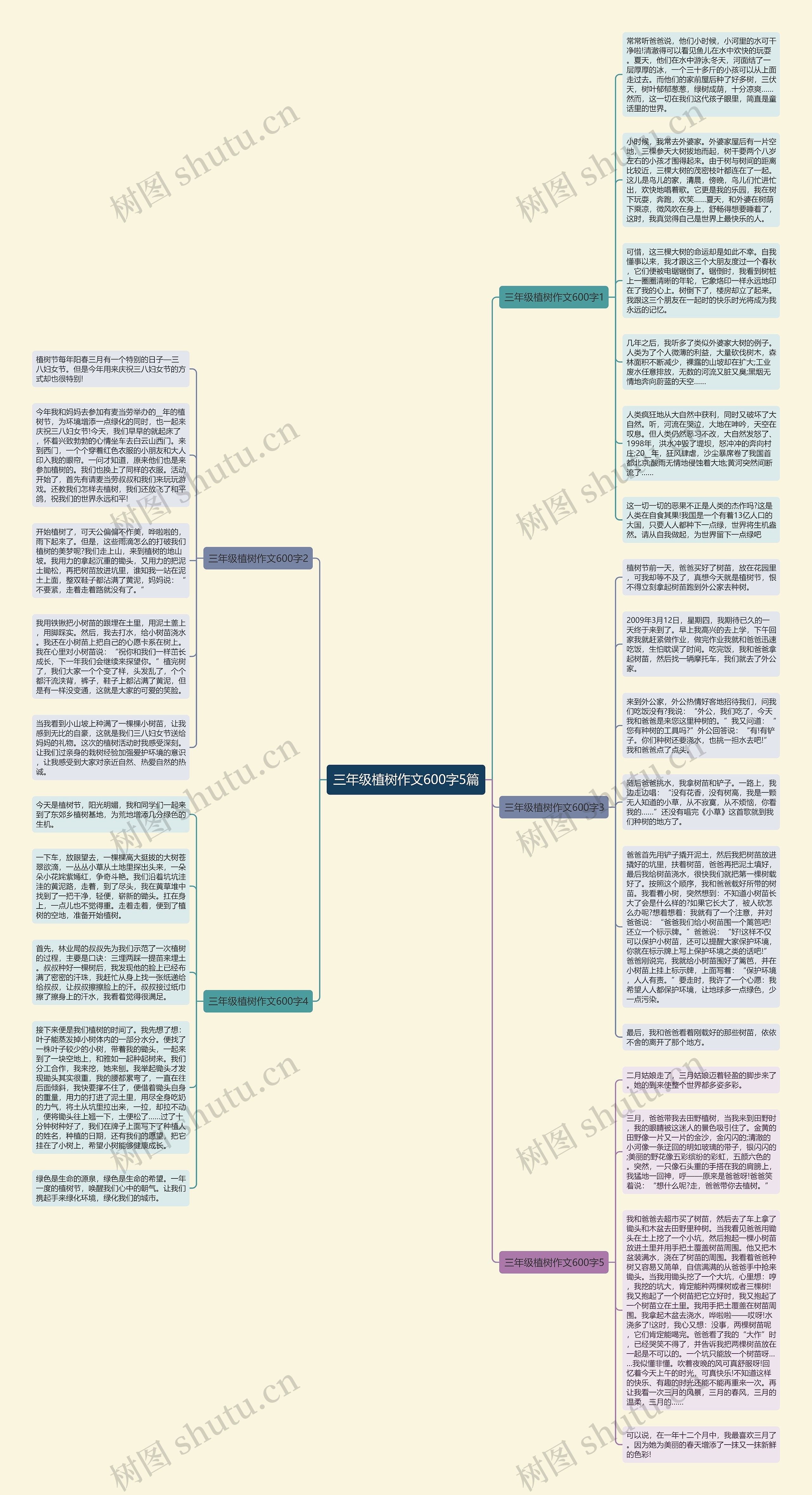 三年级植树作文600字5篇思维导图