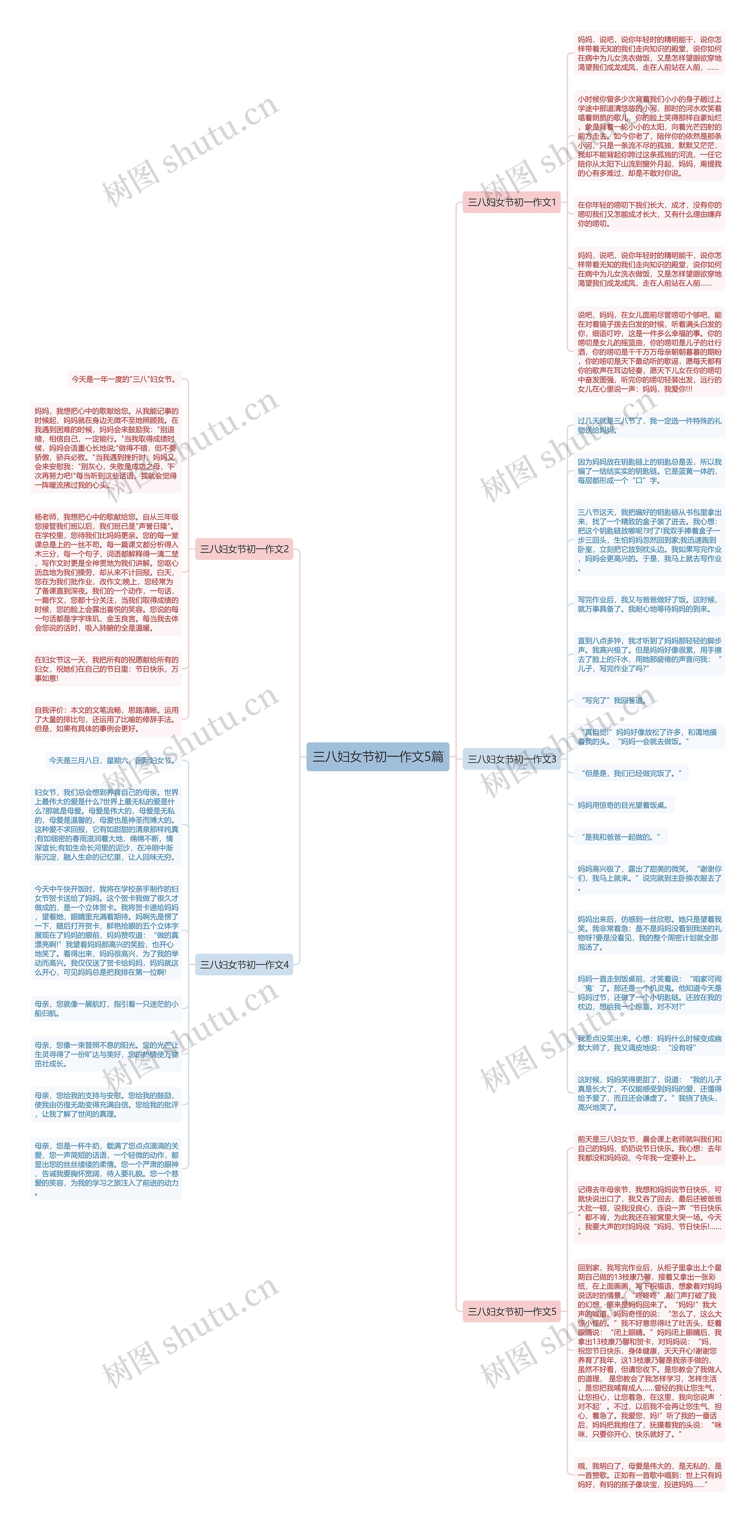 三八妇女节初一作文5篇思维导图