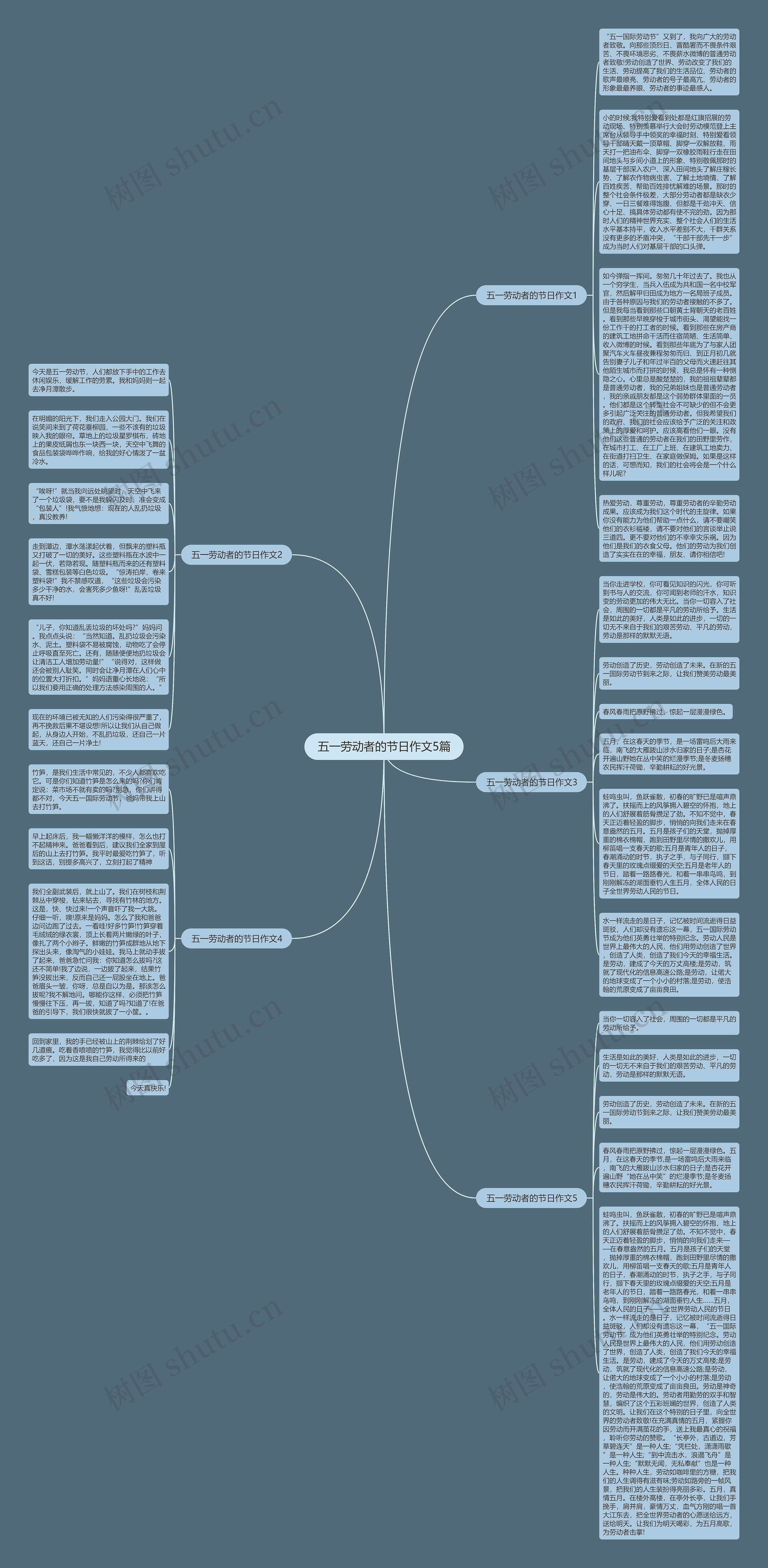 五一劳动者的节日作文5篇思维导图