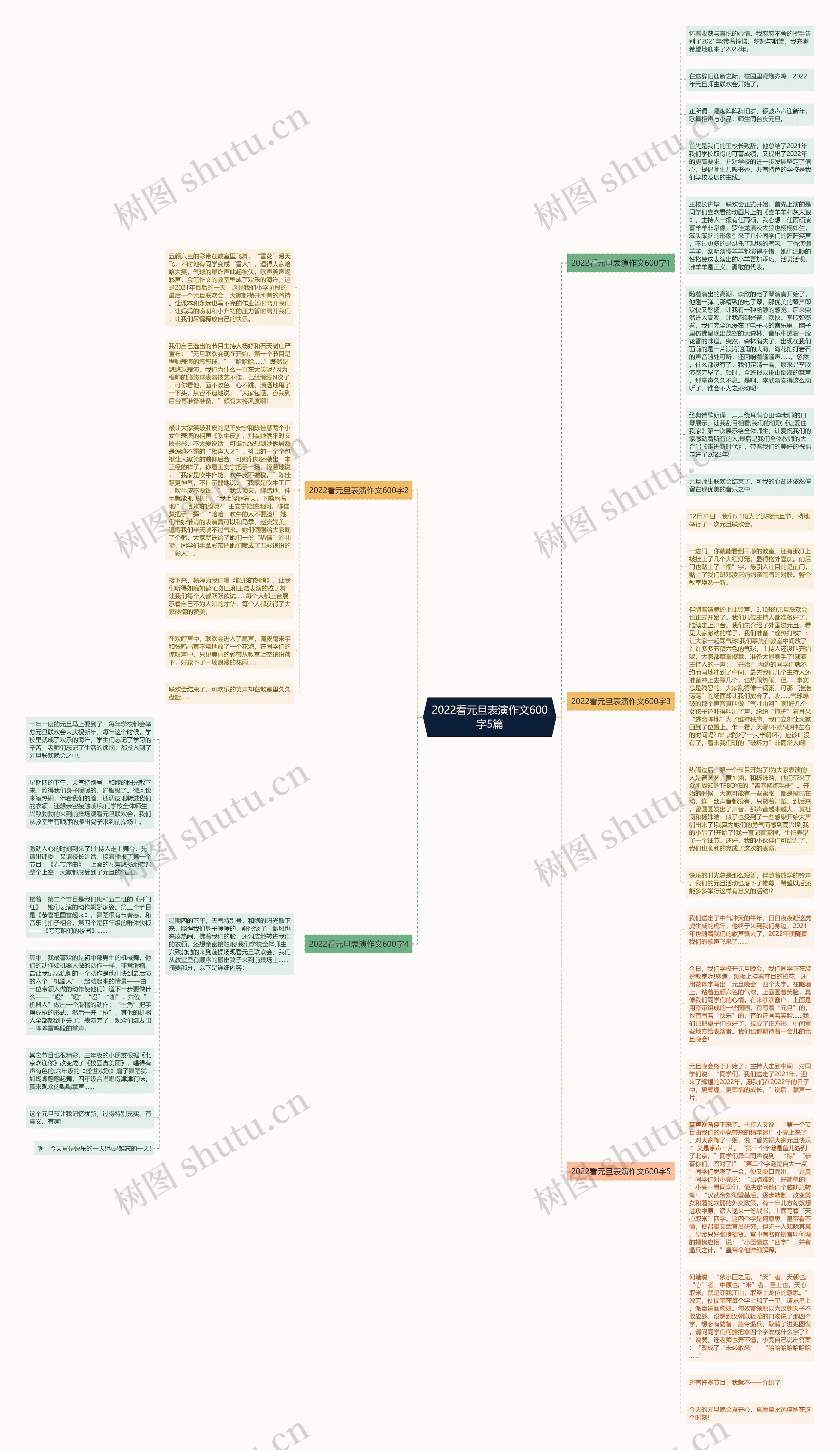 2022看元旦表演作文600字5篇思维导图