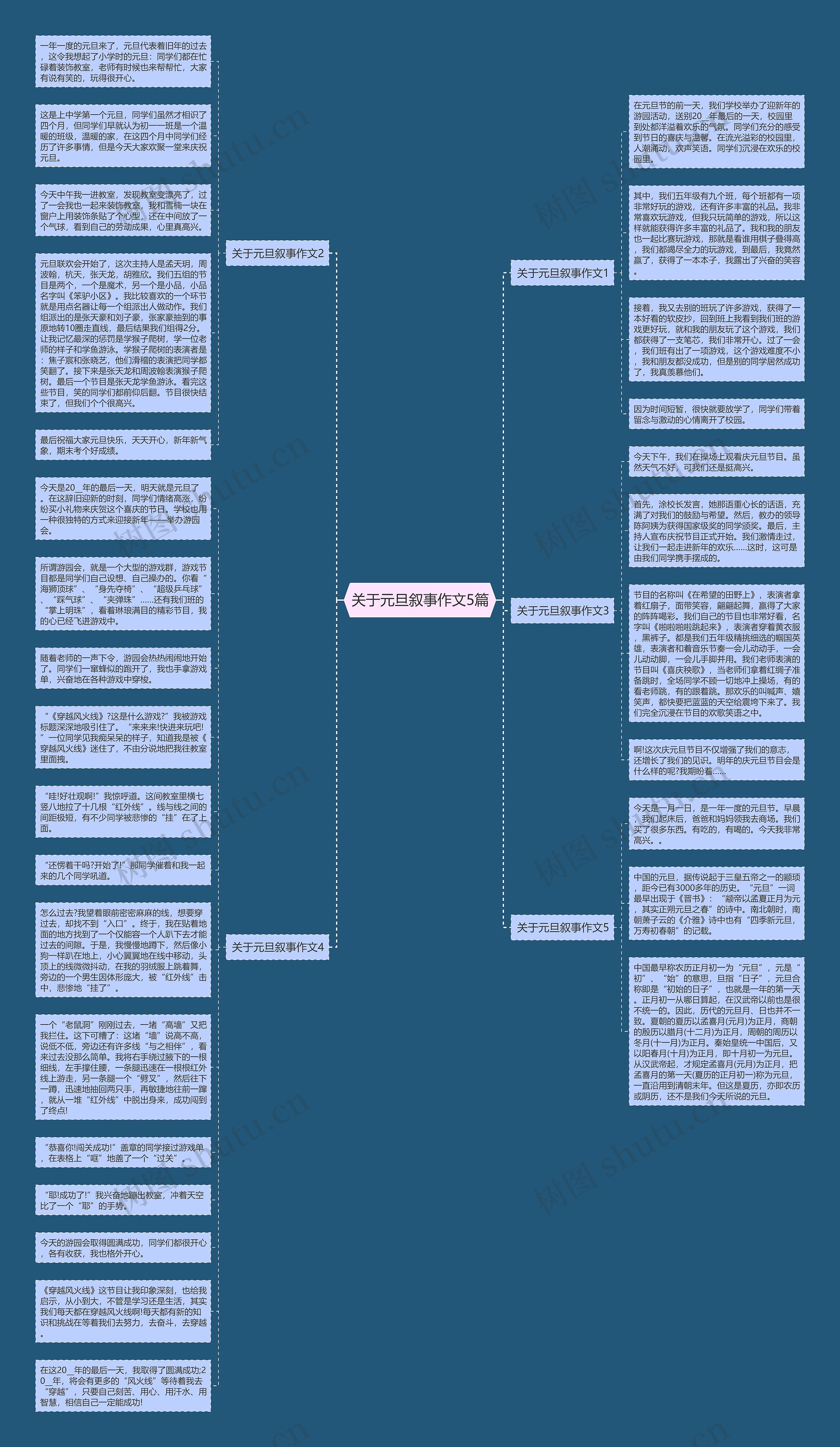 关于元旦叙事作文5篇思维导图