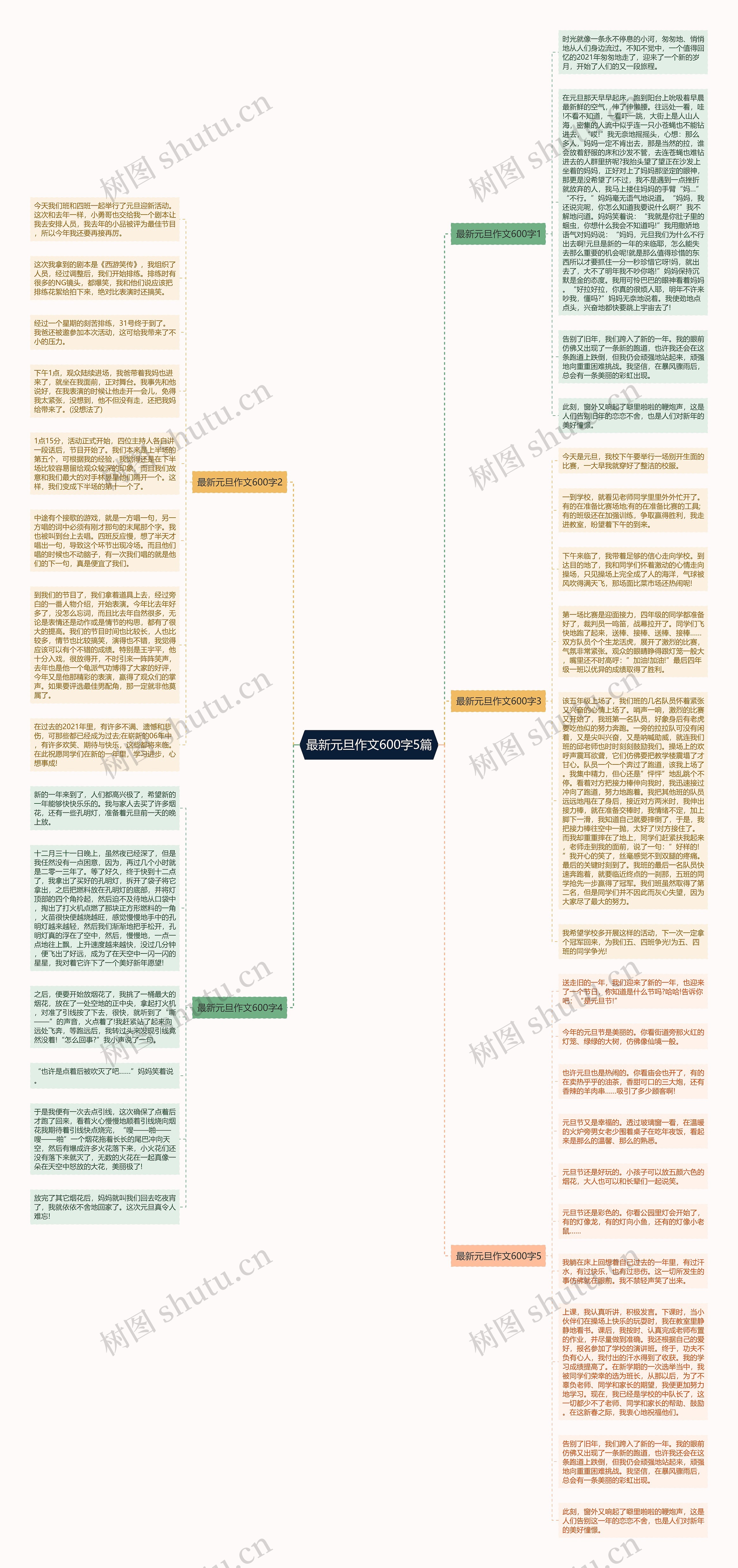 最新元旦作文600字5篇思维导图