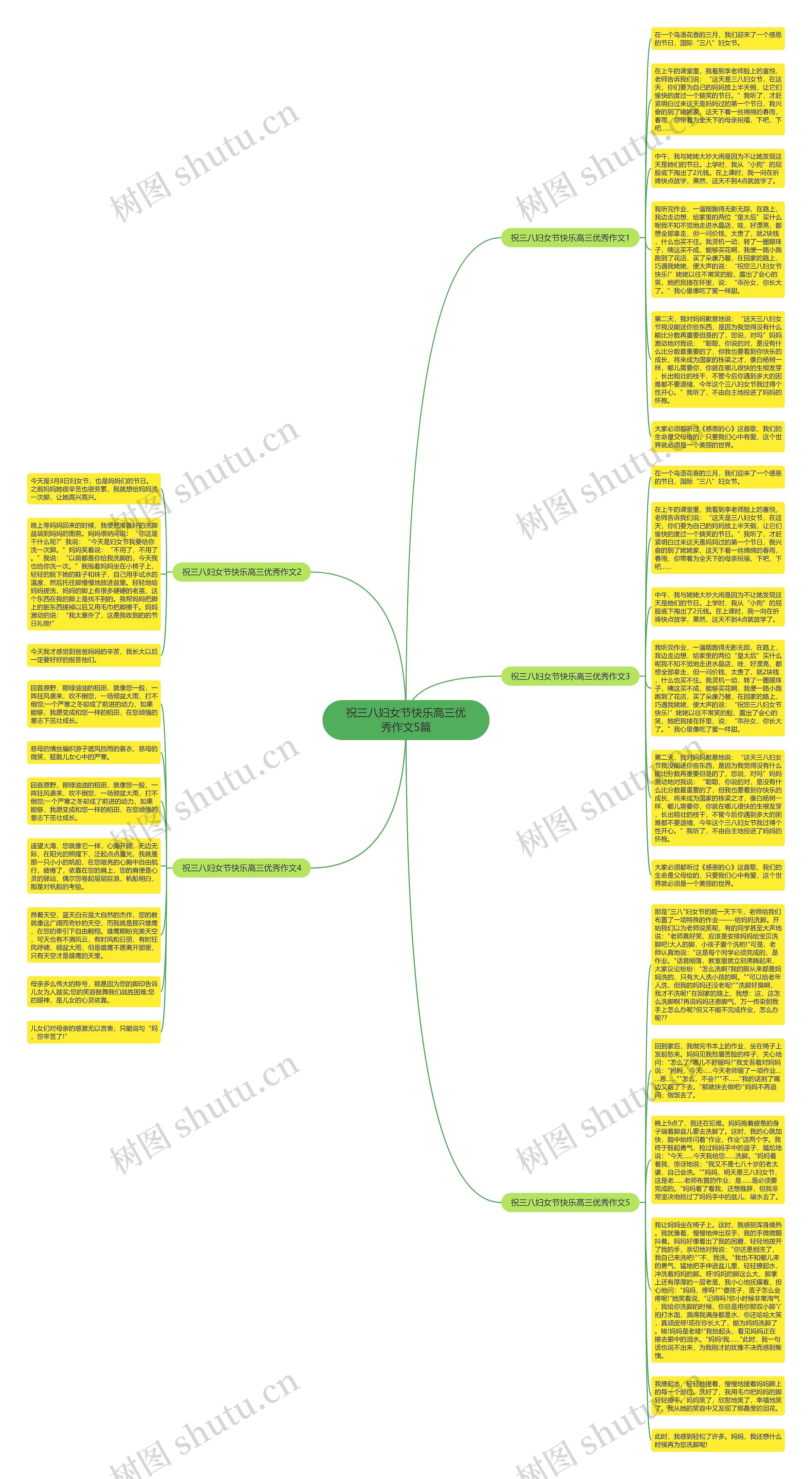 祝三八妇女节快乐高三优秀作文5篇思维导图