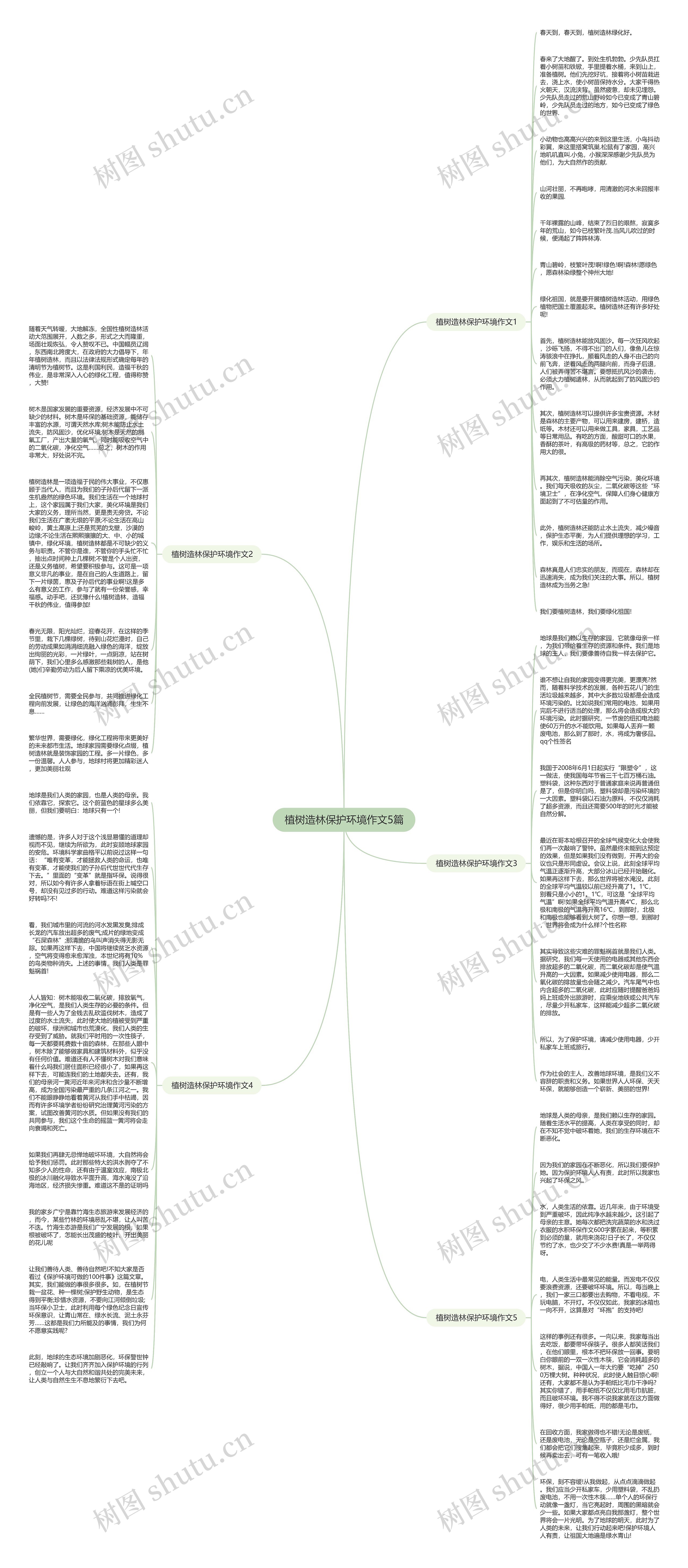 植树造林保护环境作文5篇思维导图