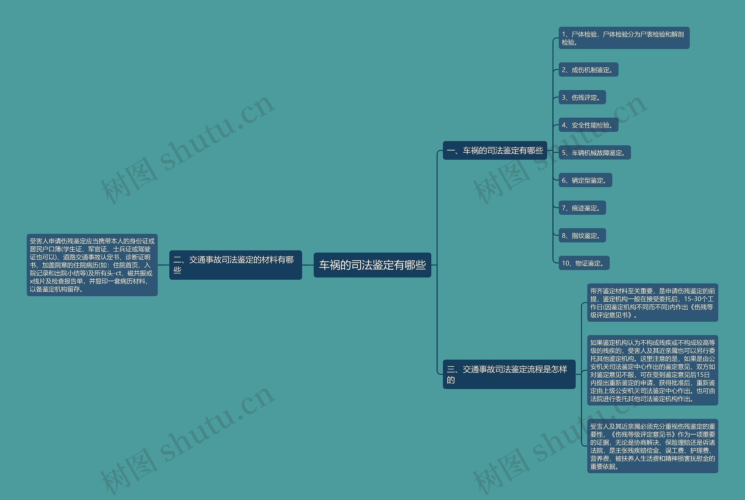 车祸的司法鉴定有哪些思维导图