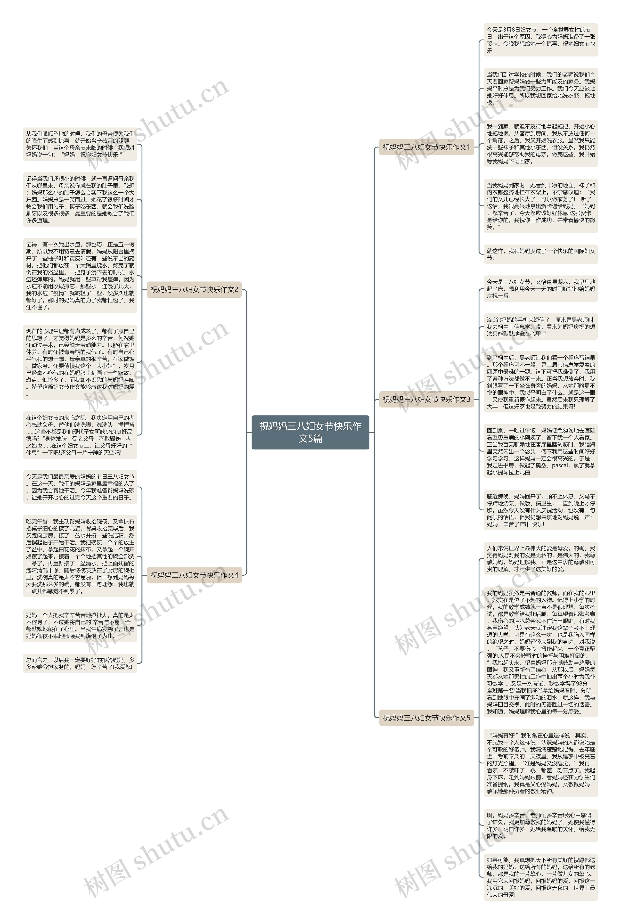 祝妈妈三八妇女节快乐作文5篇思维导图