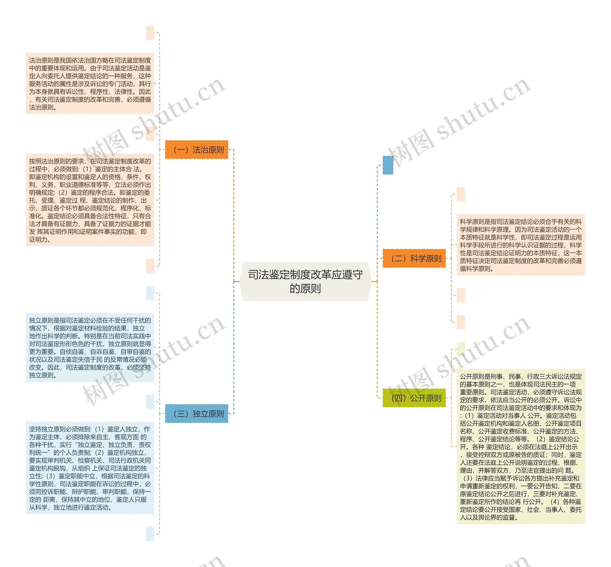 司法鉴定制度改革应遵守的原则思维导图