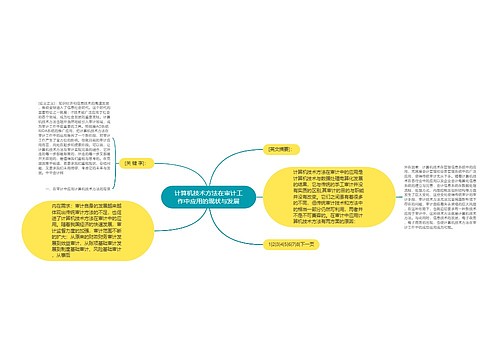 计算机技术方法在审计工作中应用的现状与发展