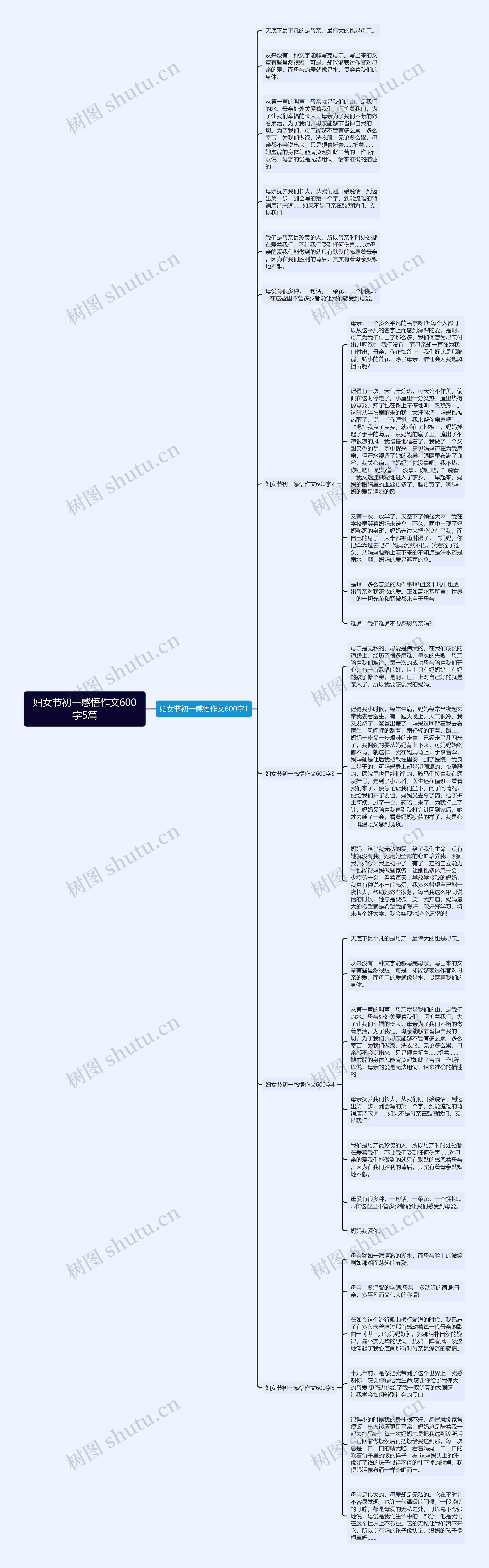 妇女节初一感悟作文600字5篇思维导图