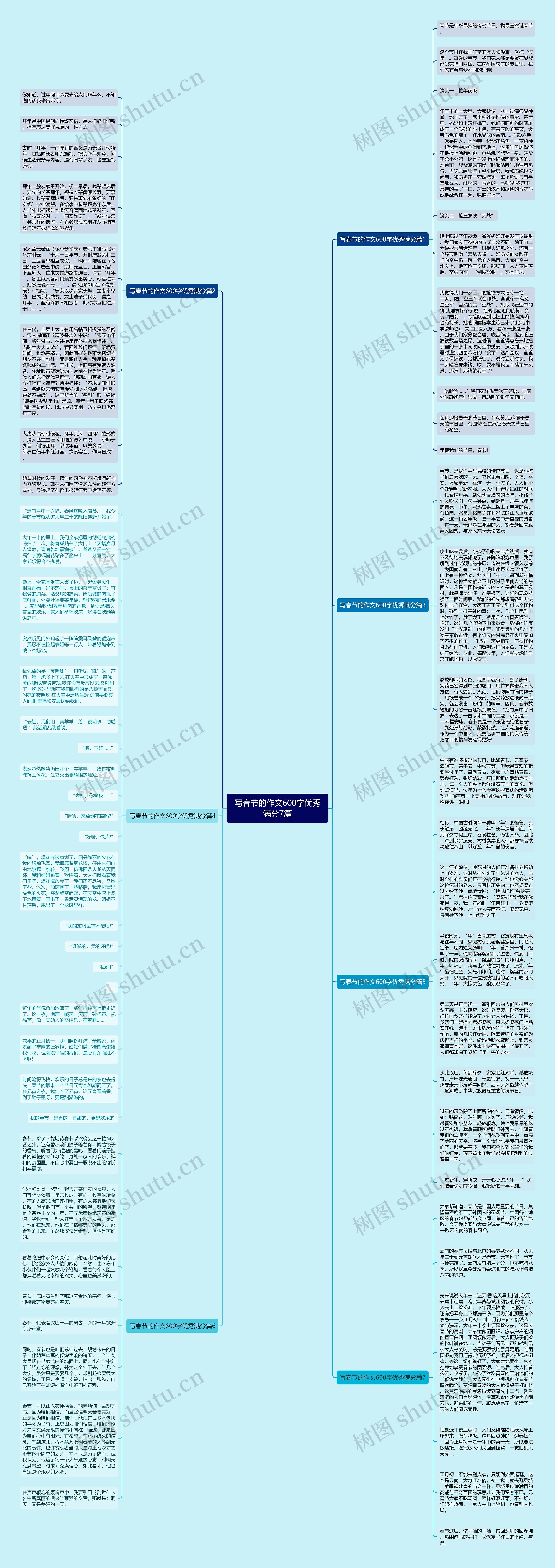 写春节的作文600字优秀满分7篇思维导图
