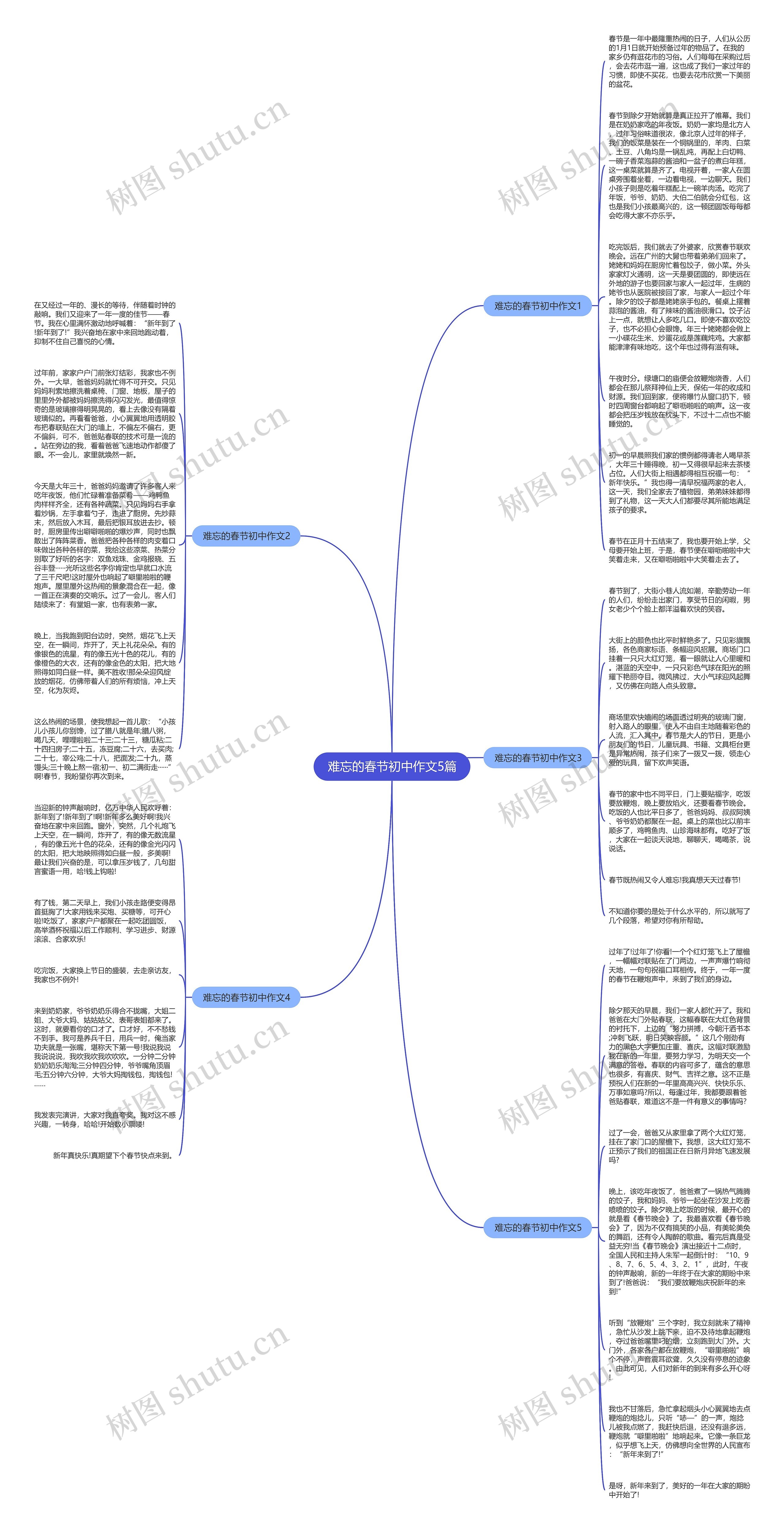 难忘的春节初中作文5篇思维导图