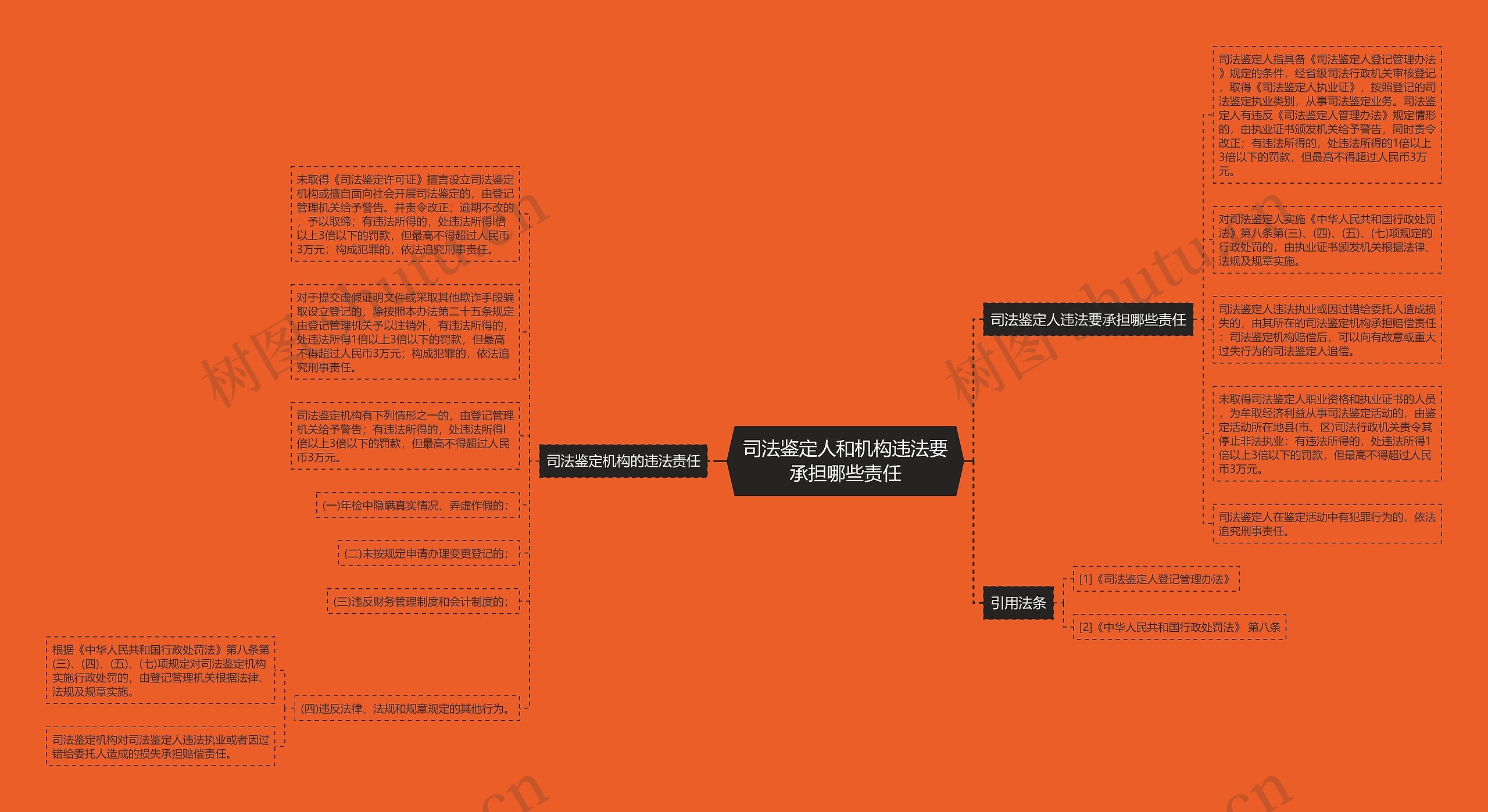 司法鉴定人和机构违法要承担哪些责任思维导图