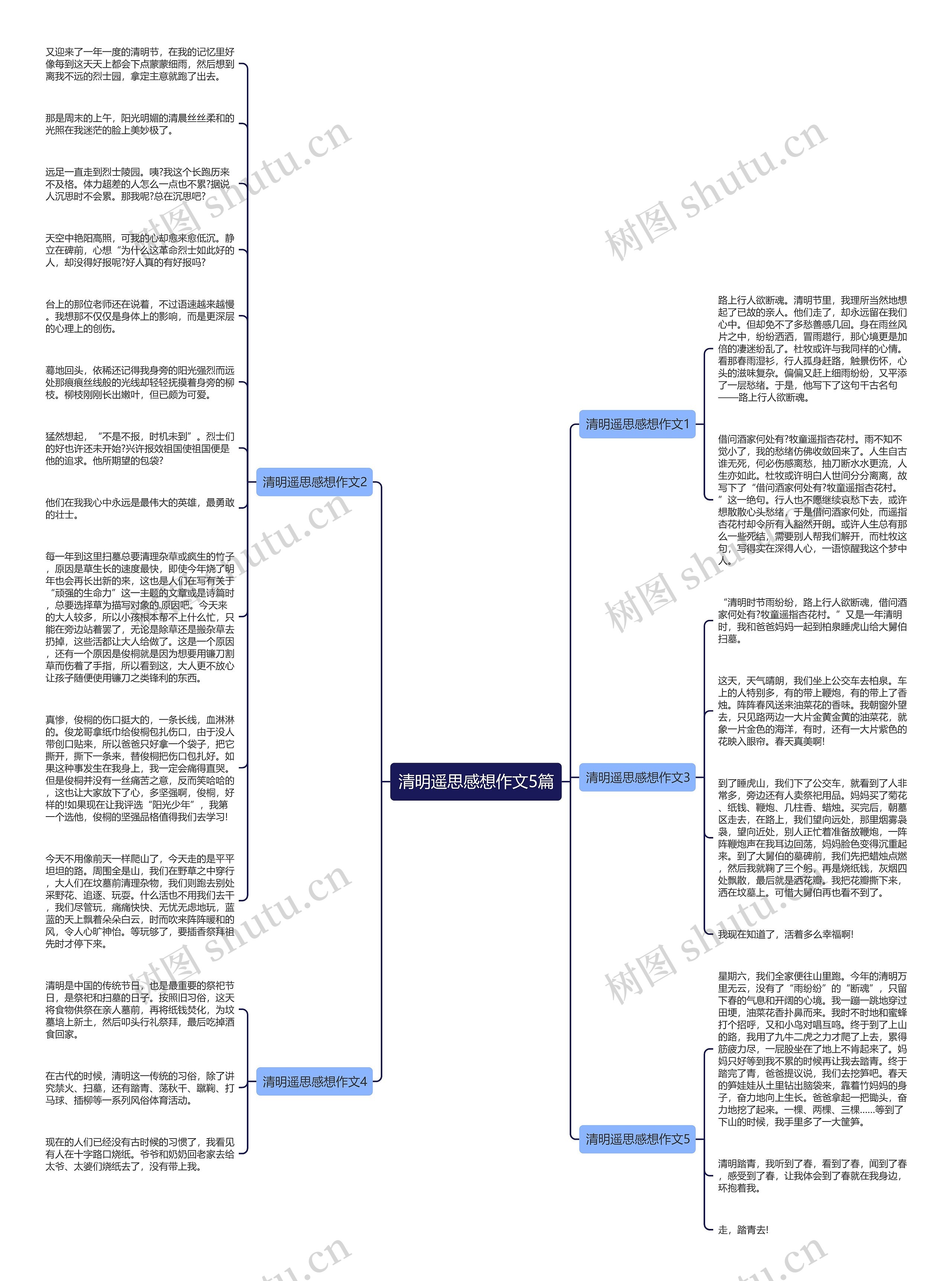 清明遥思感想作文5篇思维导图