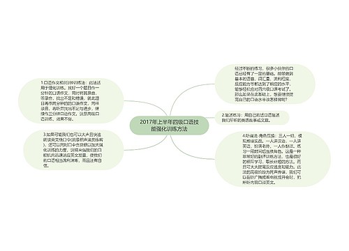 2017年上半年四级口语技能强化训练方法