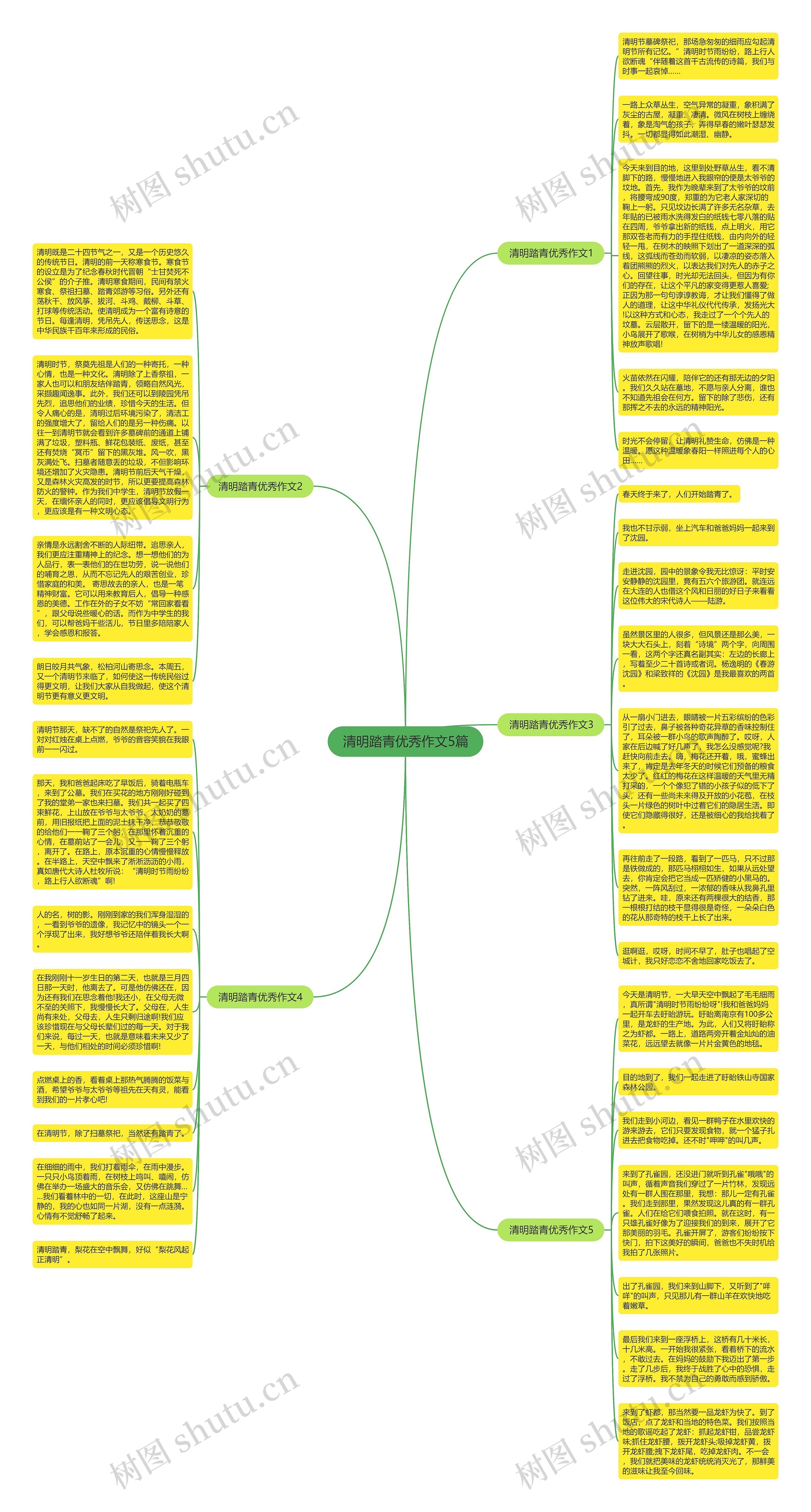 清明踏青优秀作文5篇思维导图