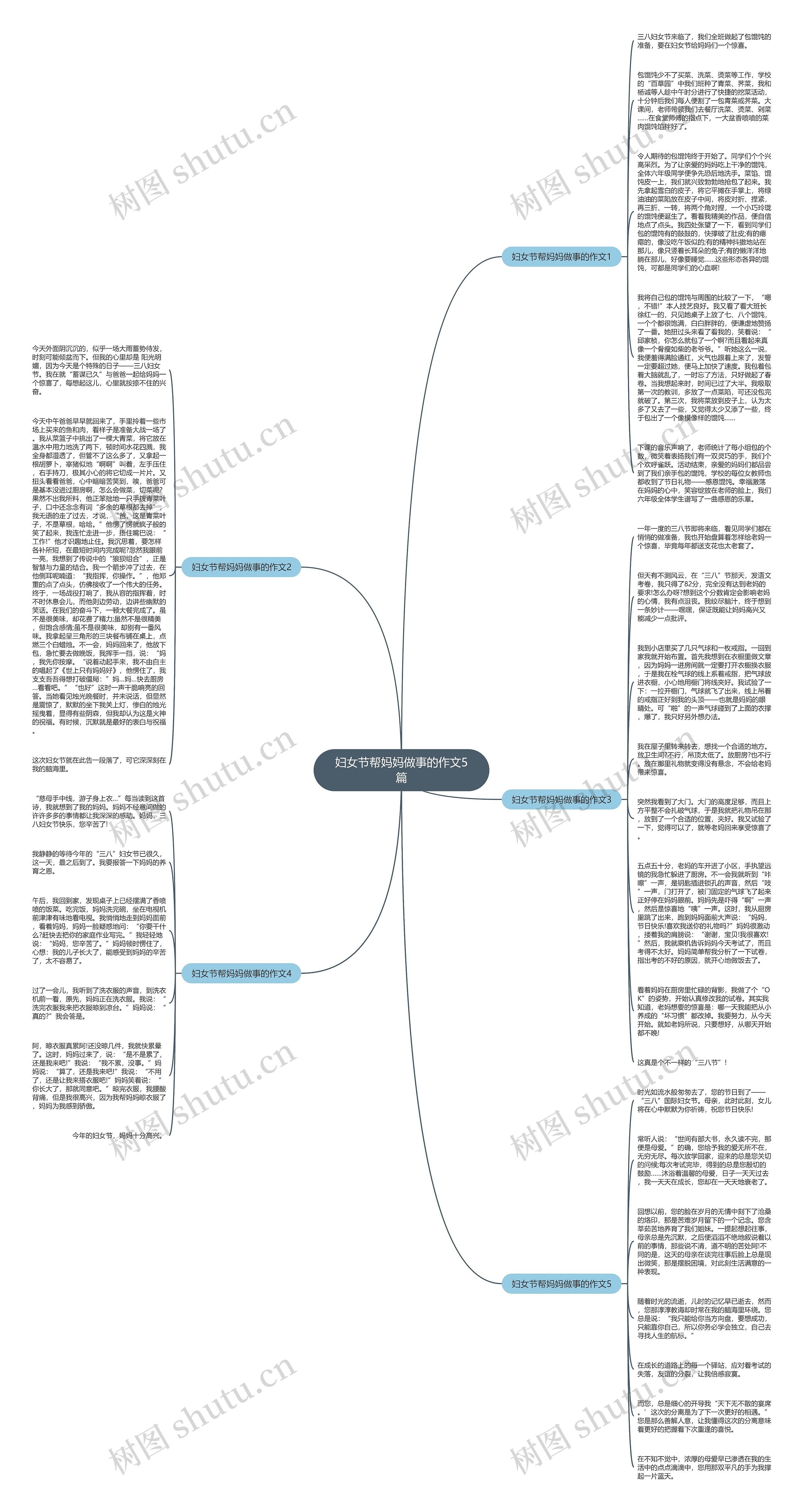 妇女节帮妈妈做事的作文5篇思维导图