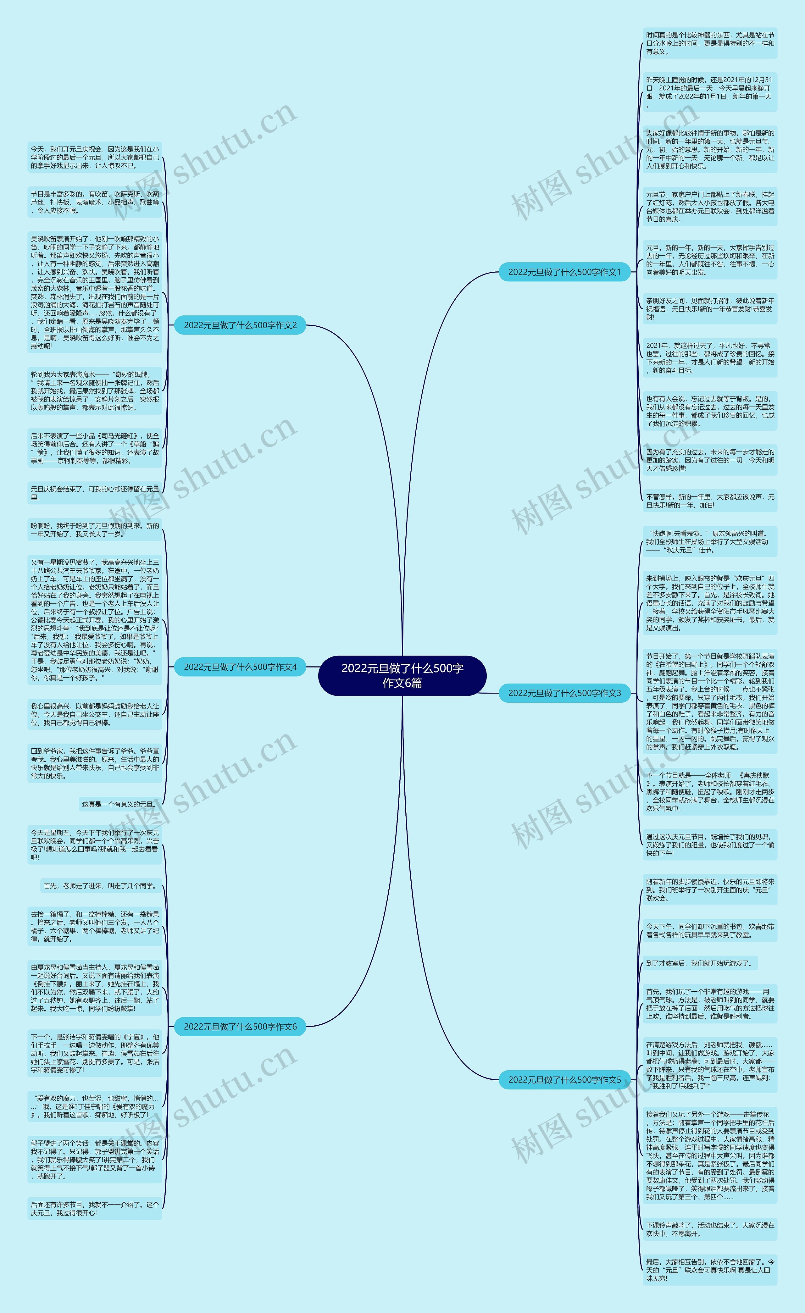 2022元旦做了什么500字作文6篇思维导图