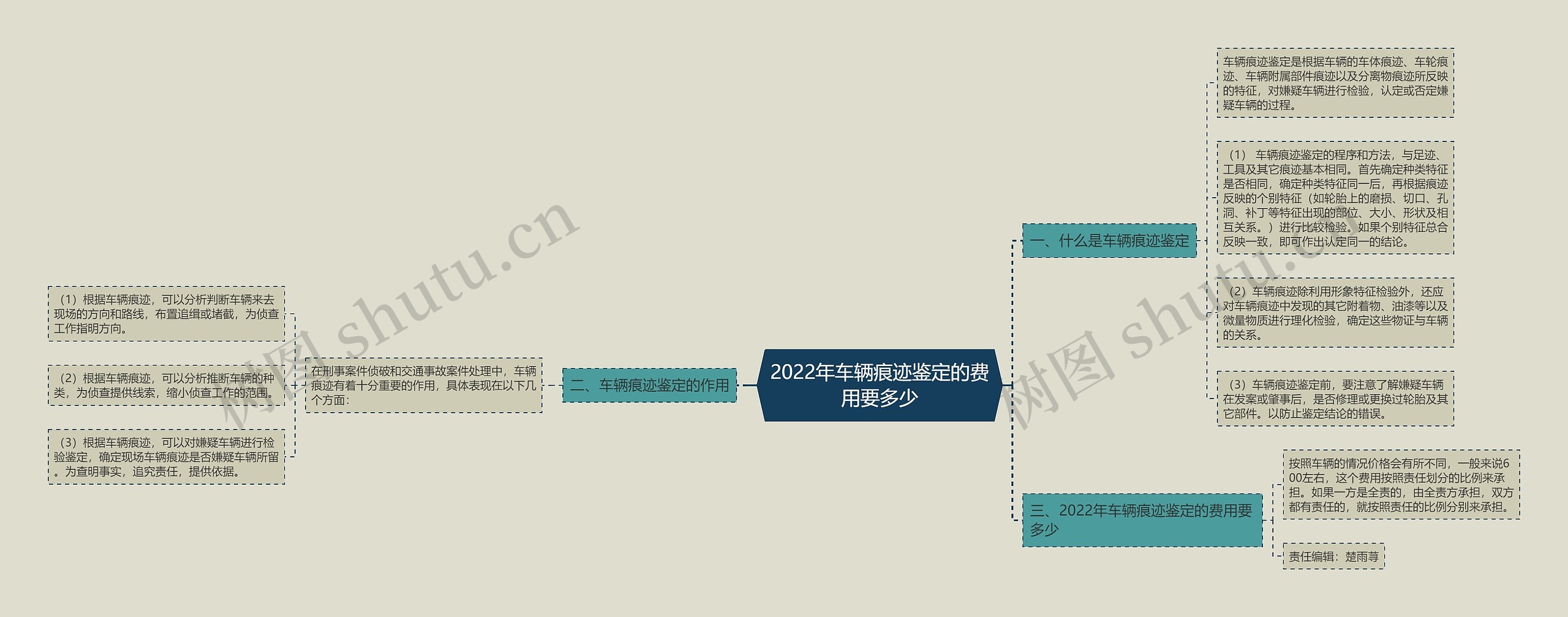 2022年车辆痕迹鉴定的费用要多少思维导图