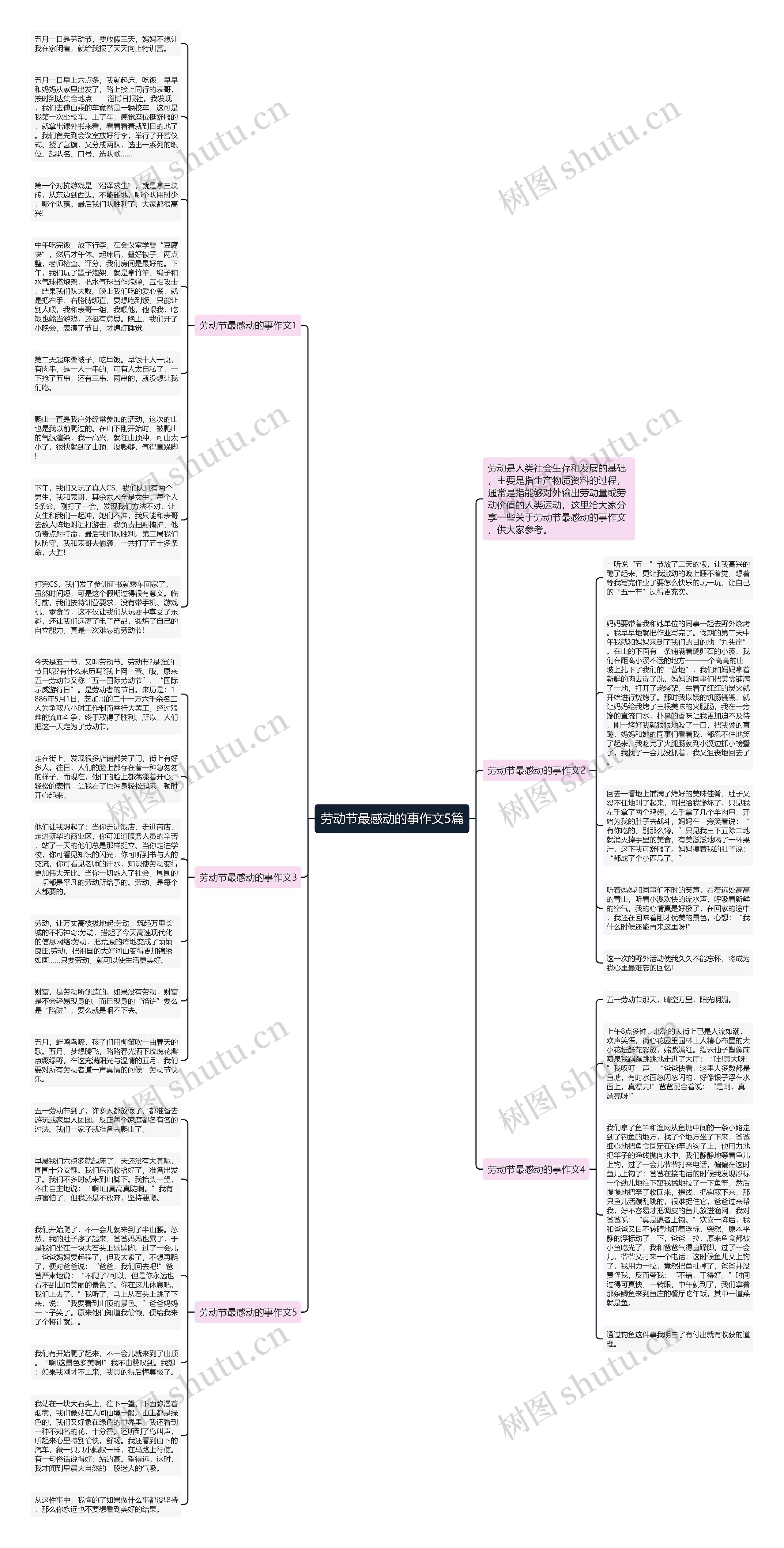 劳动节最感动的事作文5篇思维导图
