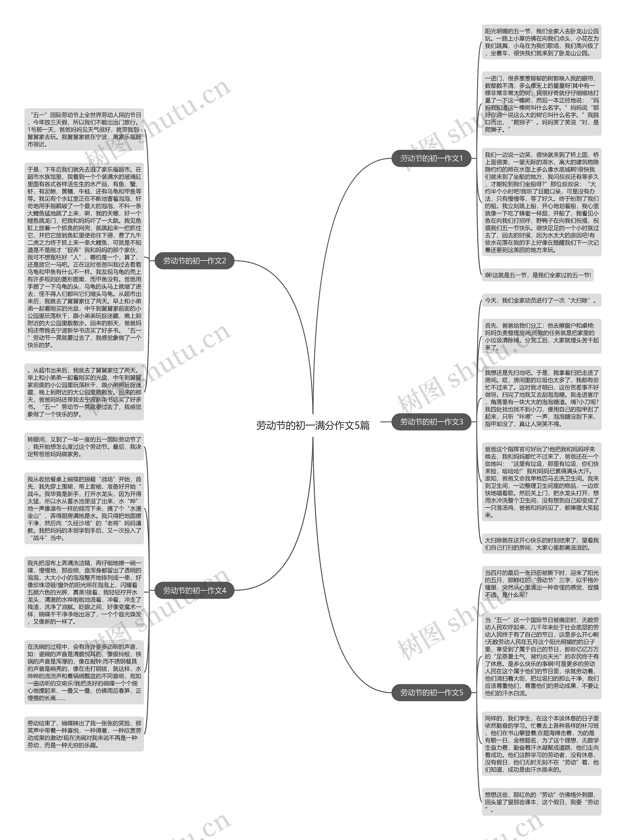 劳动节的初一满分作文5篇思维导图