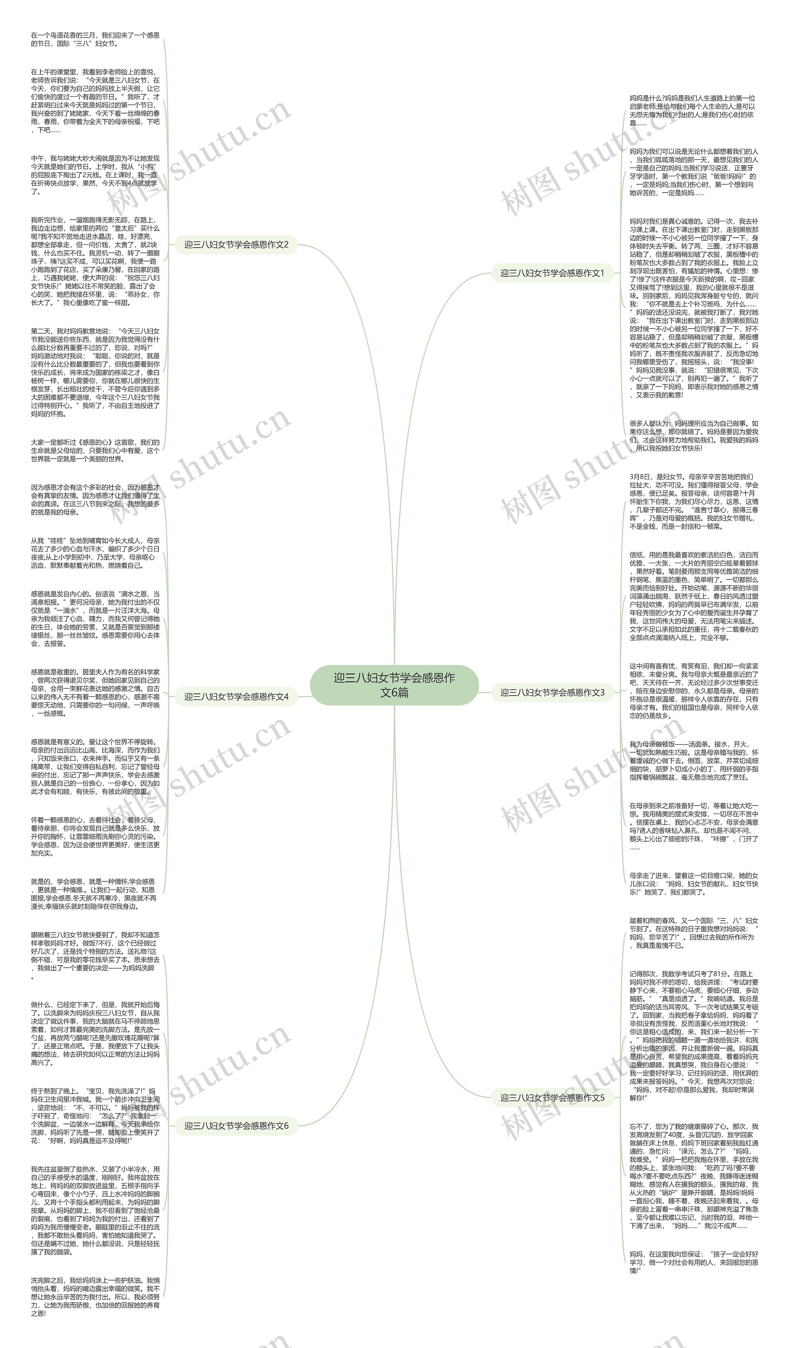 迎三八妇女节学会感恩作文6篇思维导图