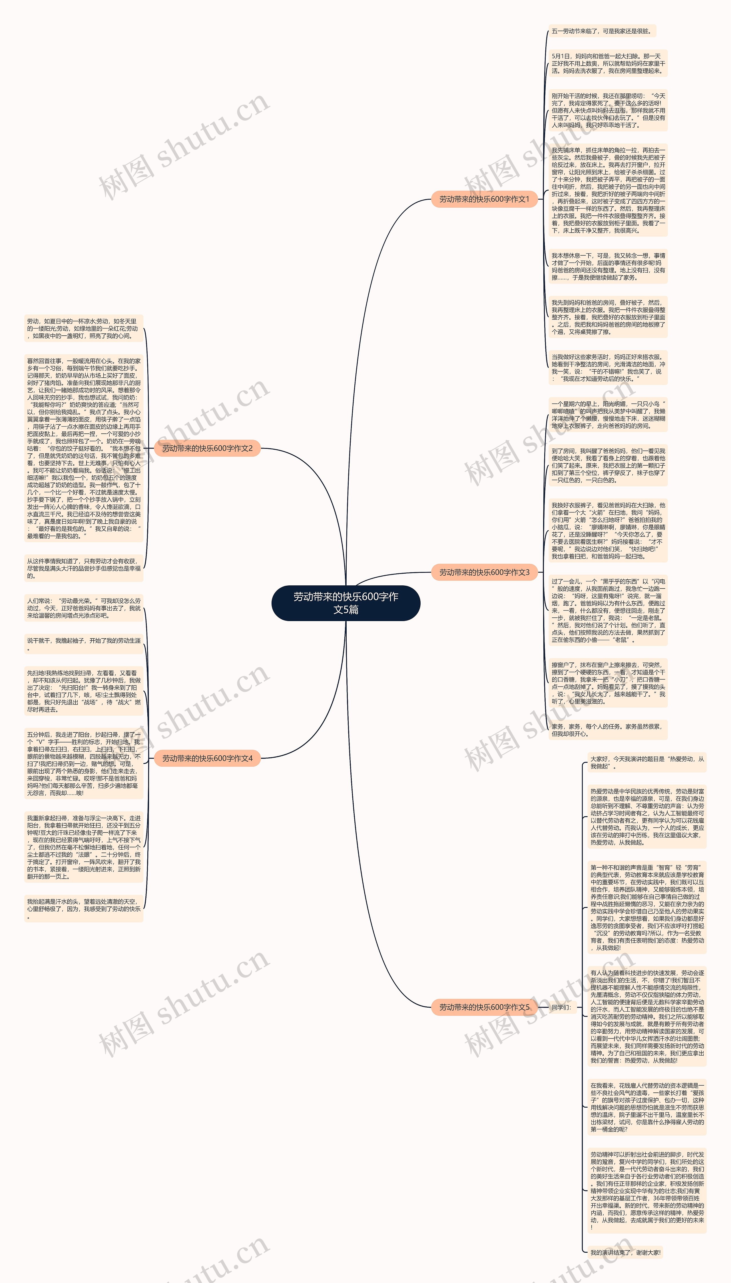 劳动带来的快乐600字作文5篇思维导图