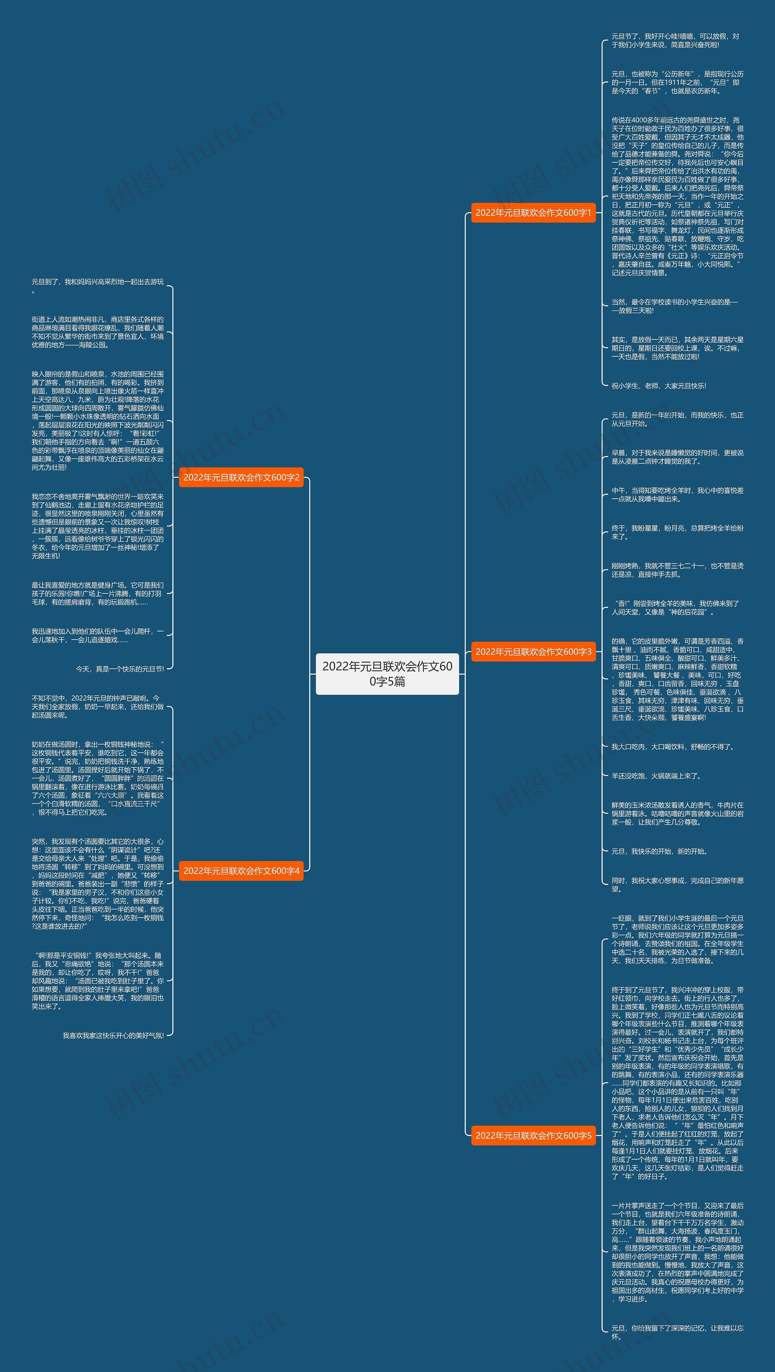 2022年元旦联欢会作文600字5篇思维导图