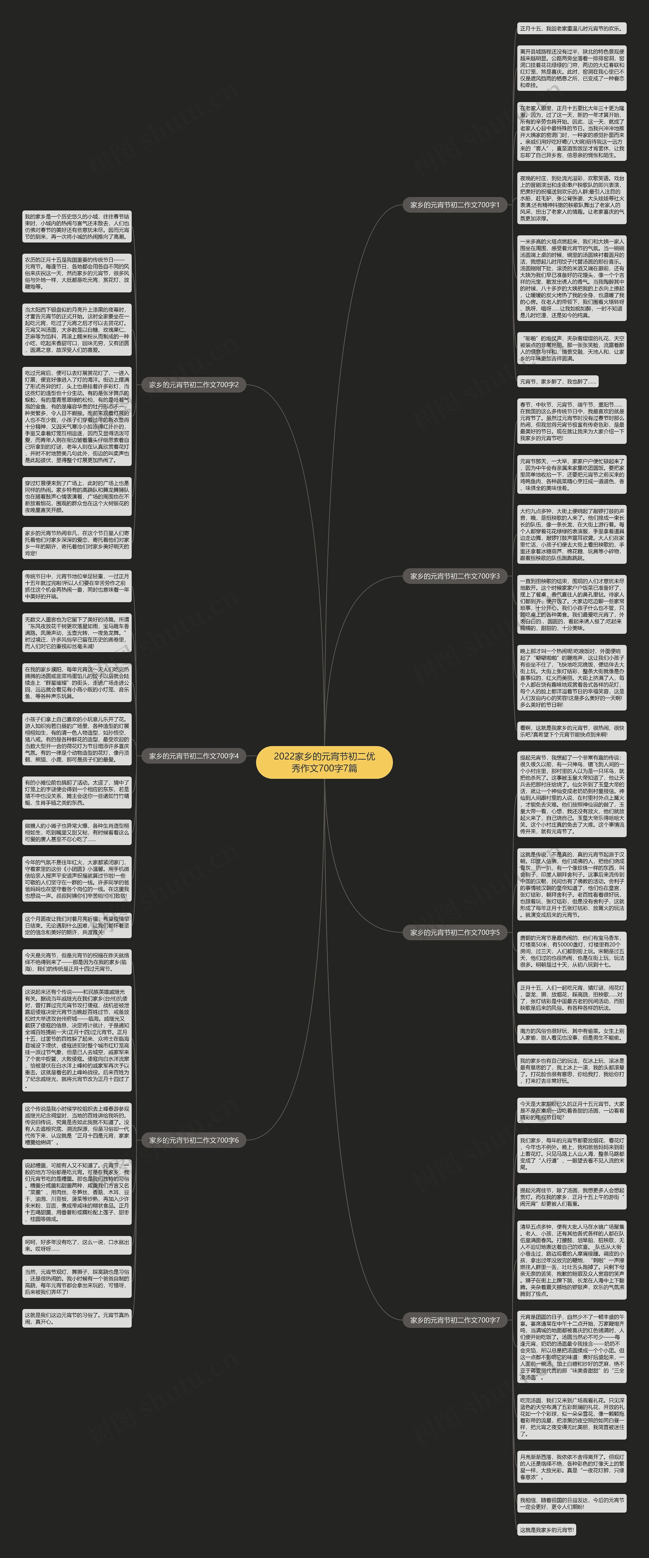 2022家乡的元宵节初二优秀作文700字7篇思维导图
