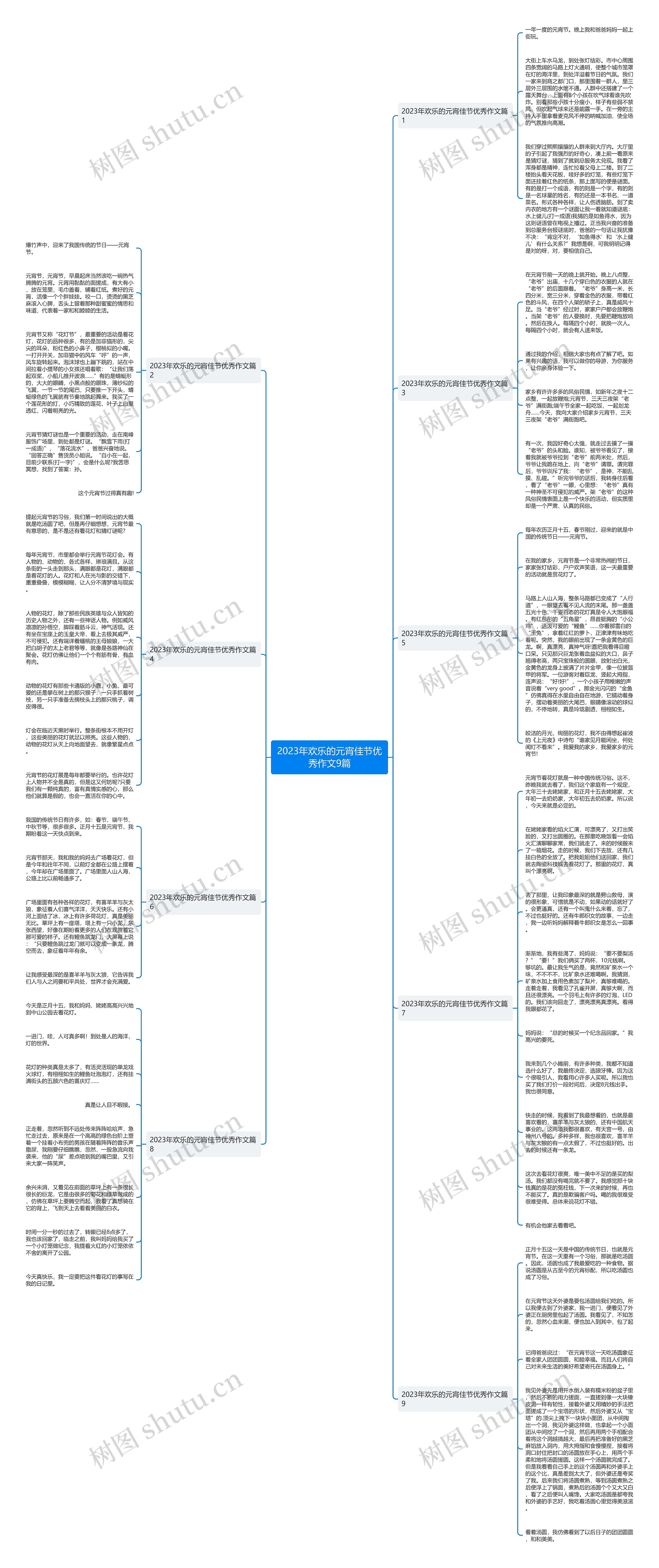 2023年欢乐的元宵佳节优秀作文9篇思维导图