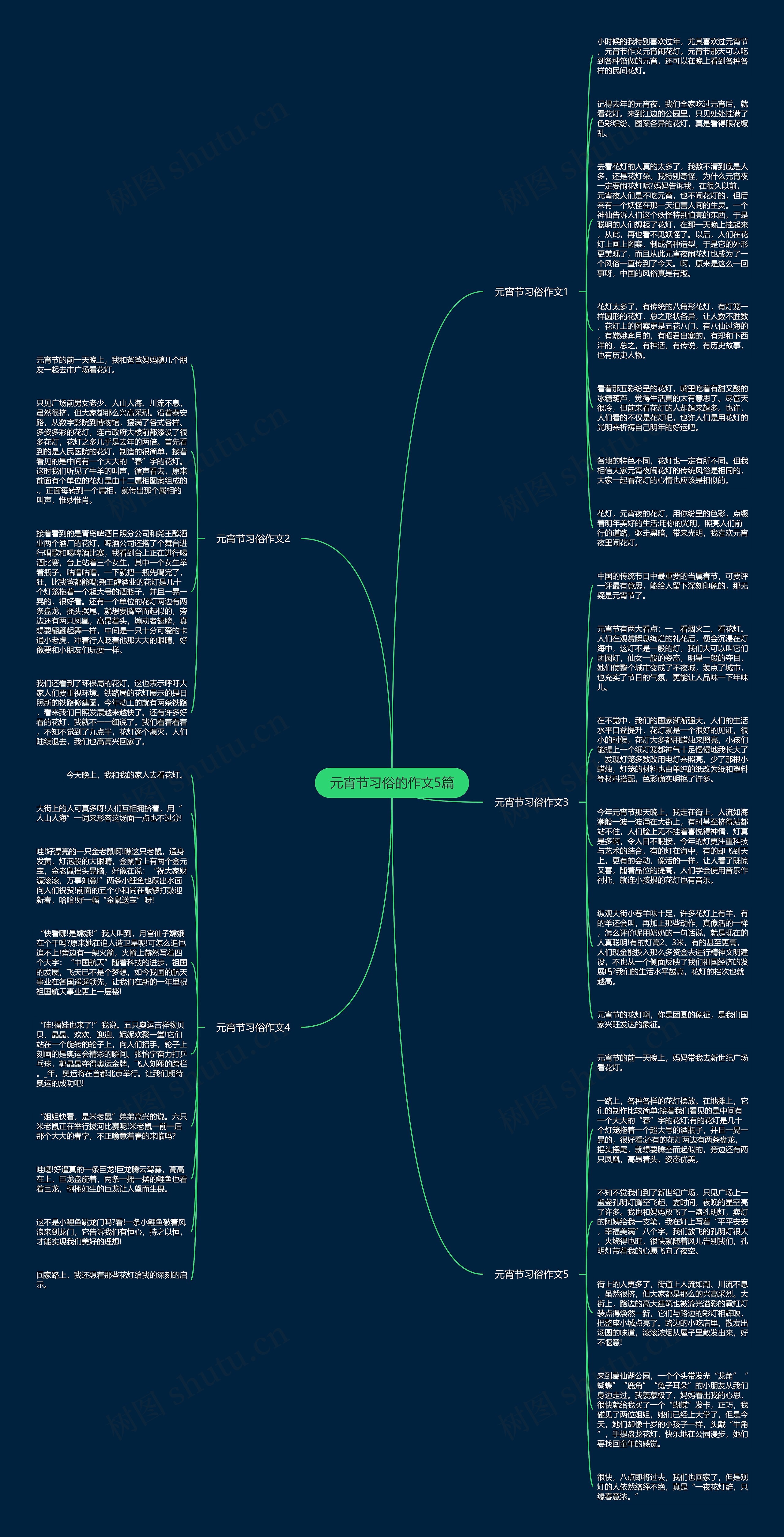 元宵节习俗的作文5篇思维导图