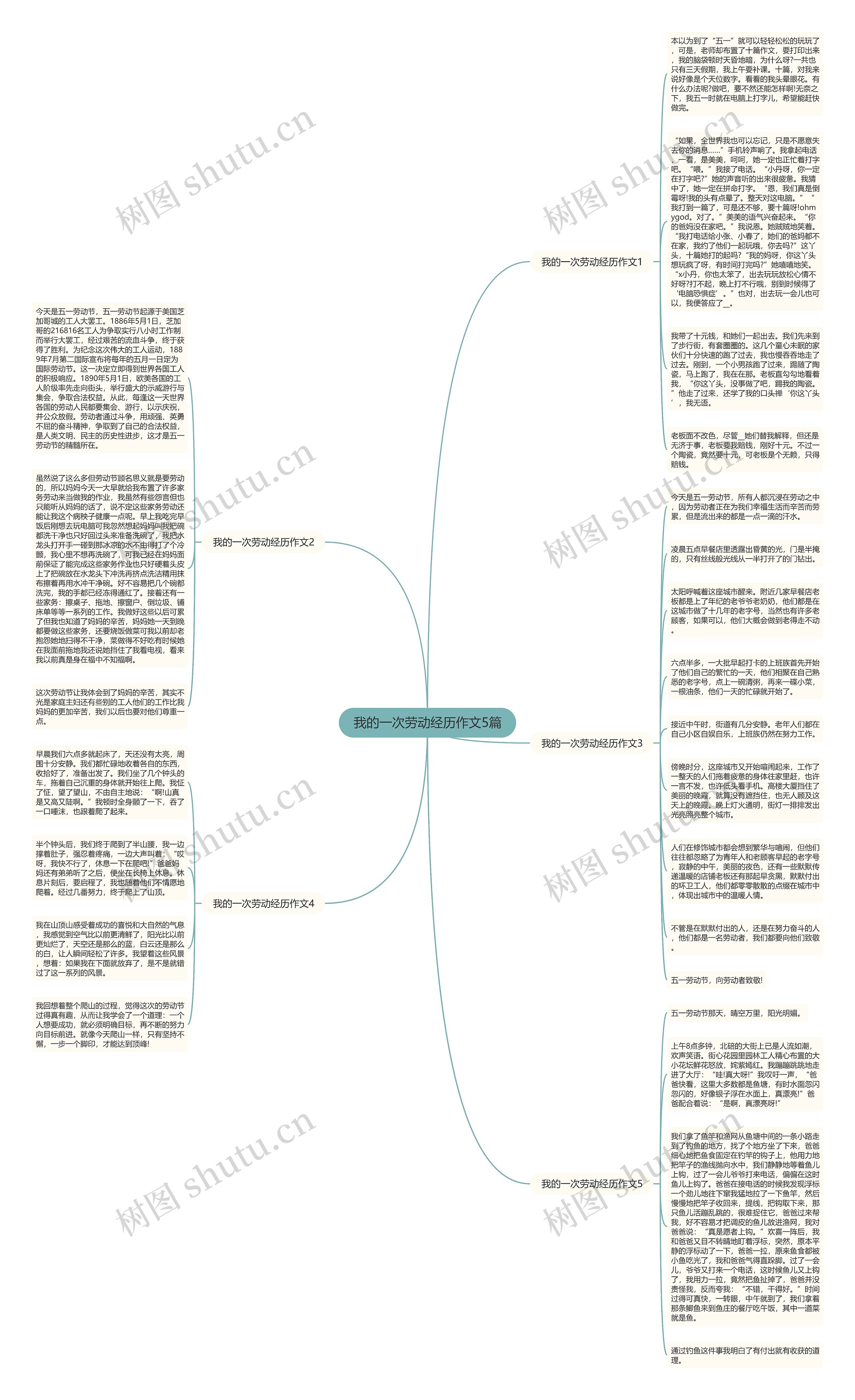 我的一次劳动经历作文5篇思维导图