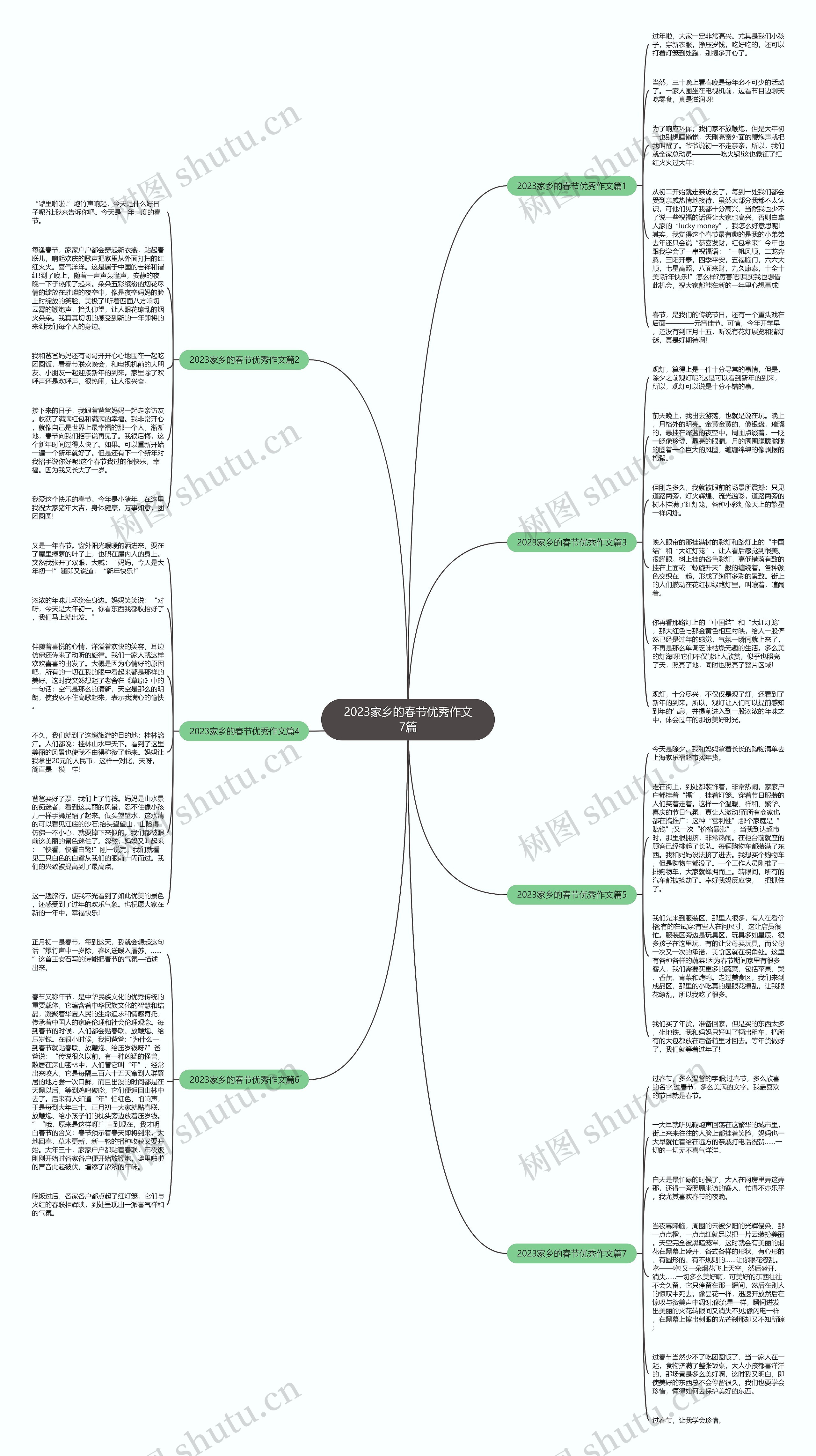 2023家乡的春节优秀作文7篇思维导图