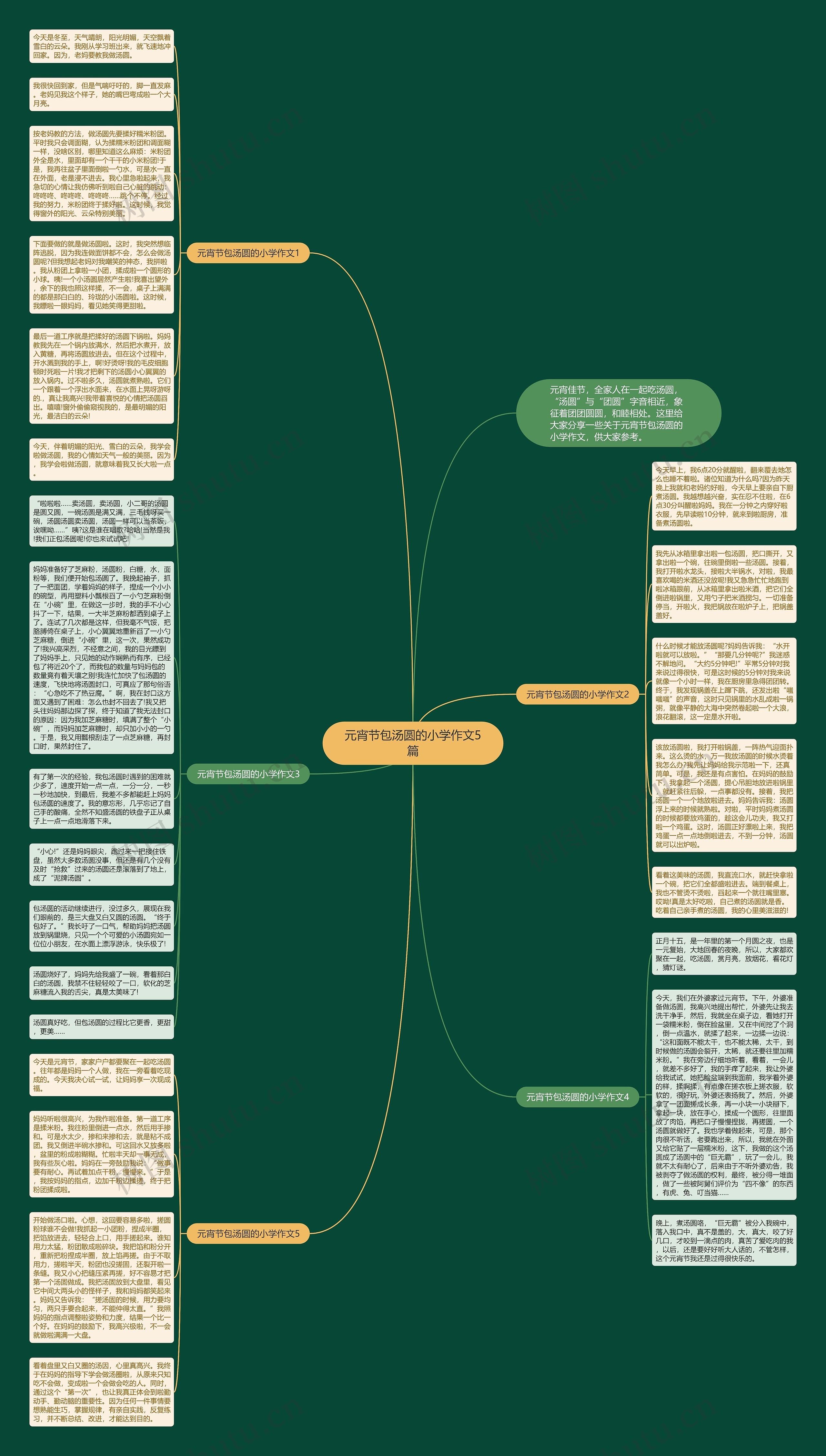 元宵节包汤圆的小学作文5篇思维导图