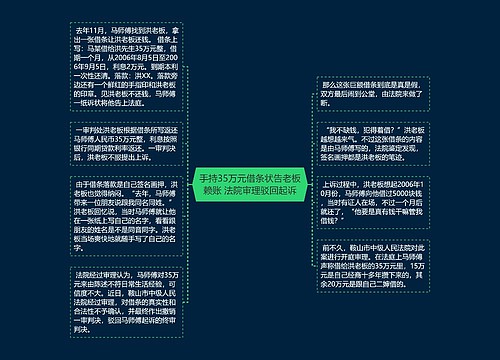 手持35万元借条状告老板赖账 法院审理驳回起诉