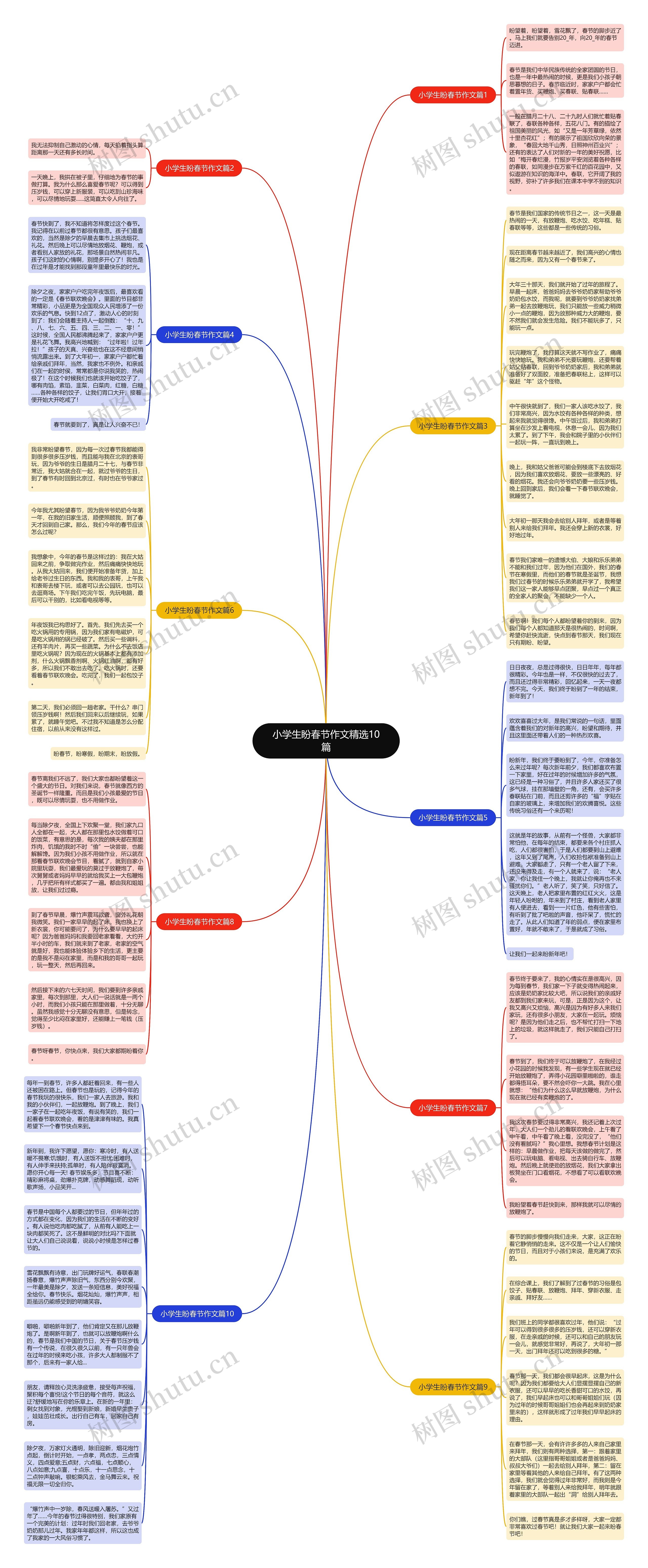 小学生盼春节作文精选10篇思维导图