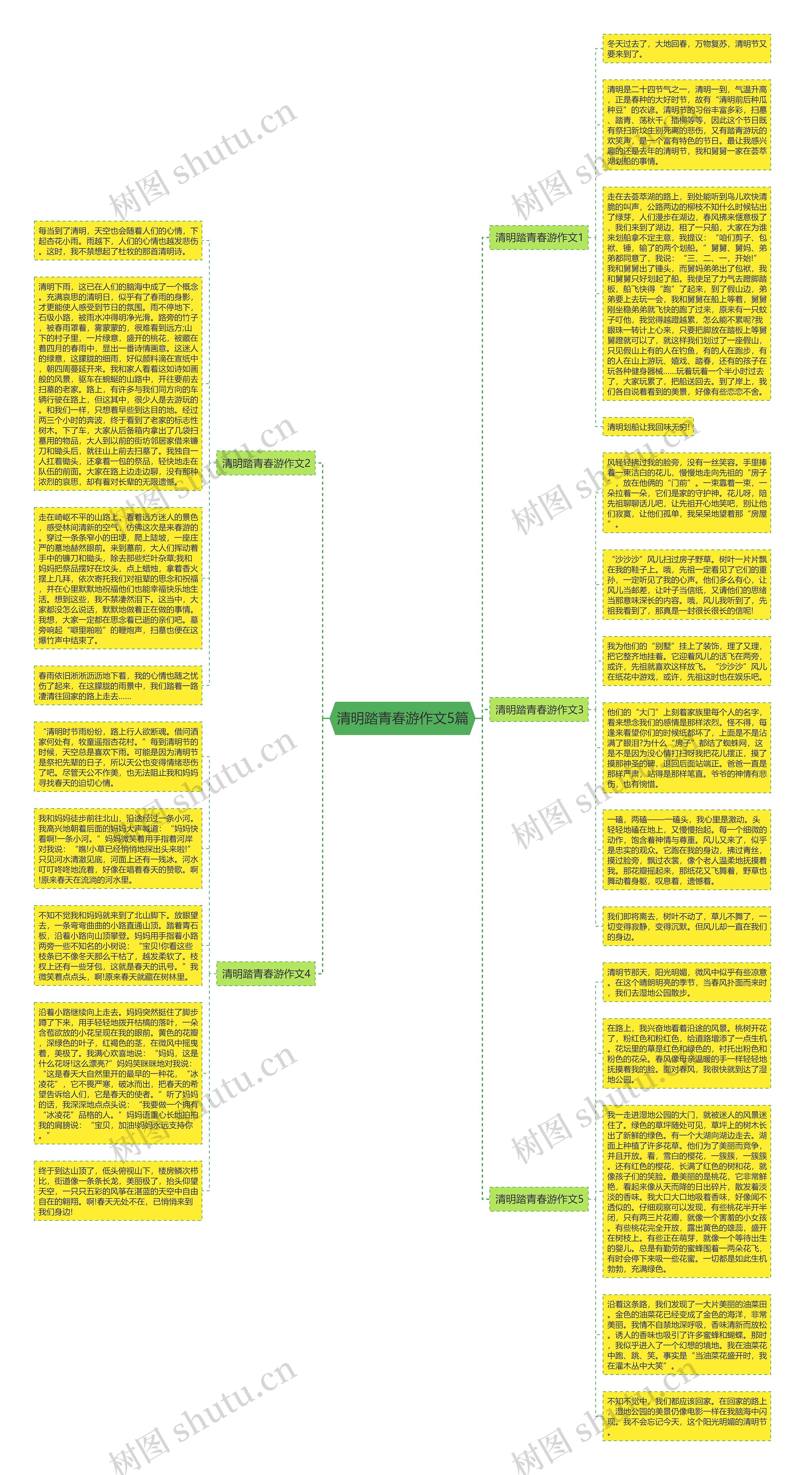 清明踏青春游作文5篇思维导图