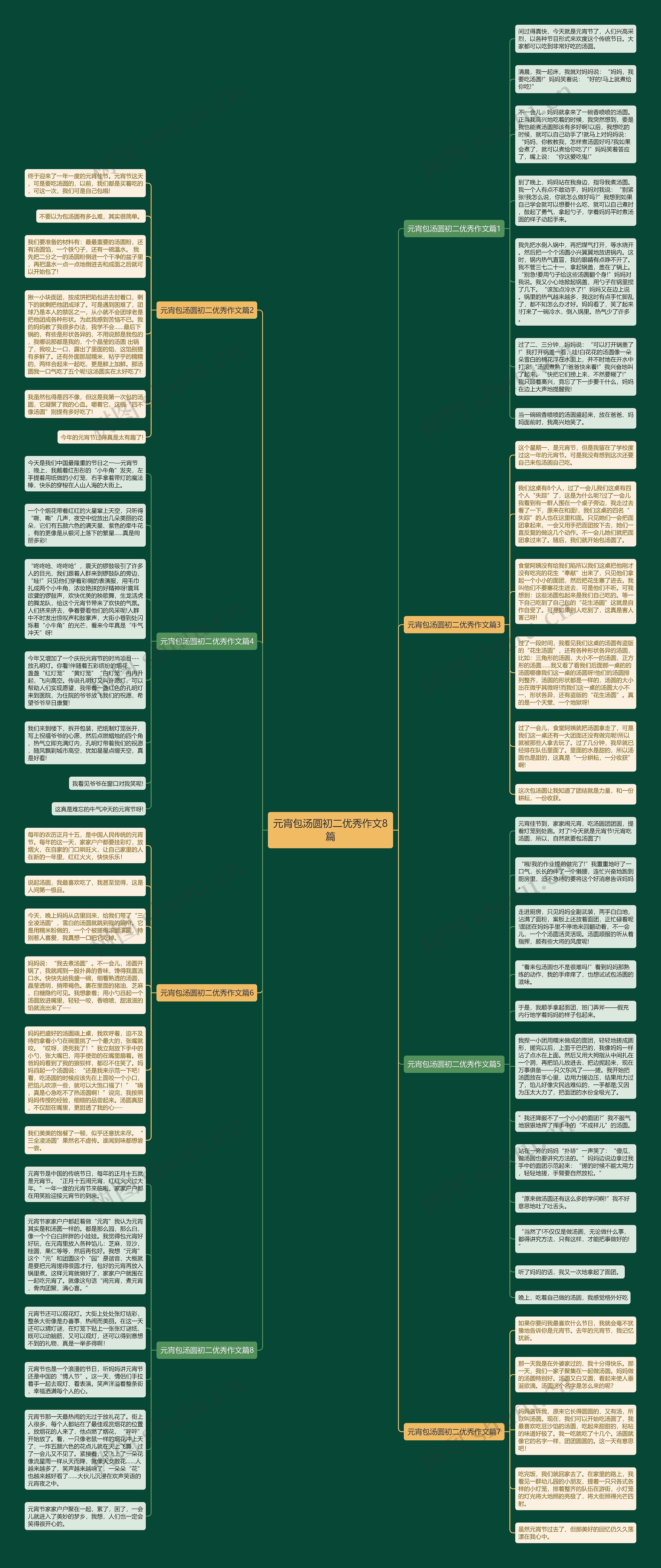 元宵包汤圆初二优秀作文8篇思维导图