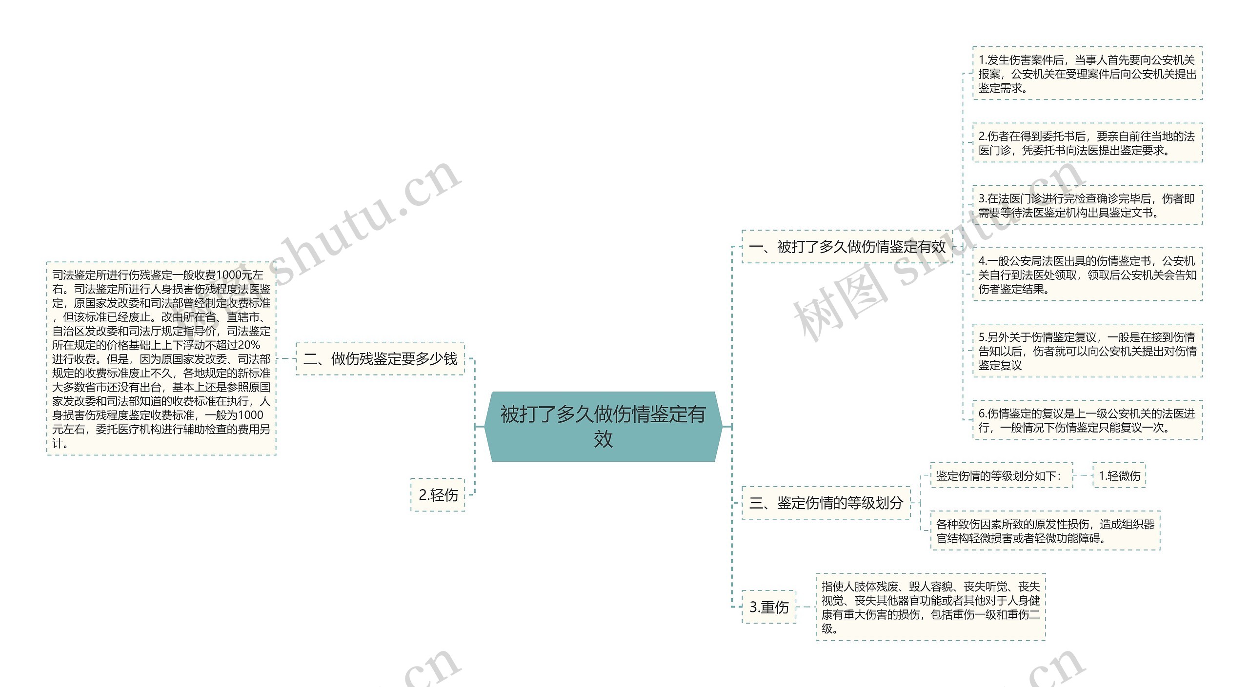 被打了多久做伤情鉴定有效思维导图