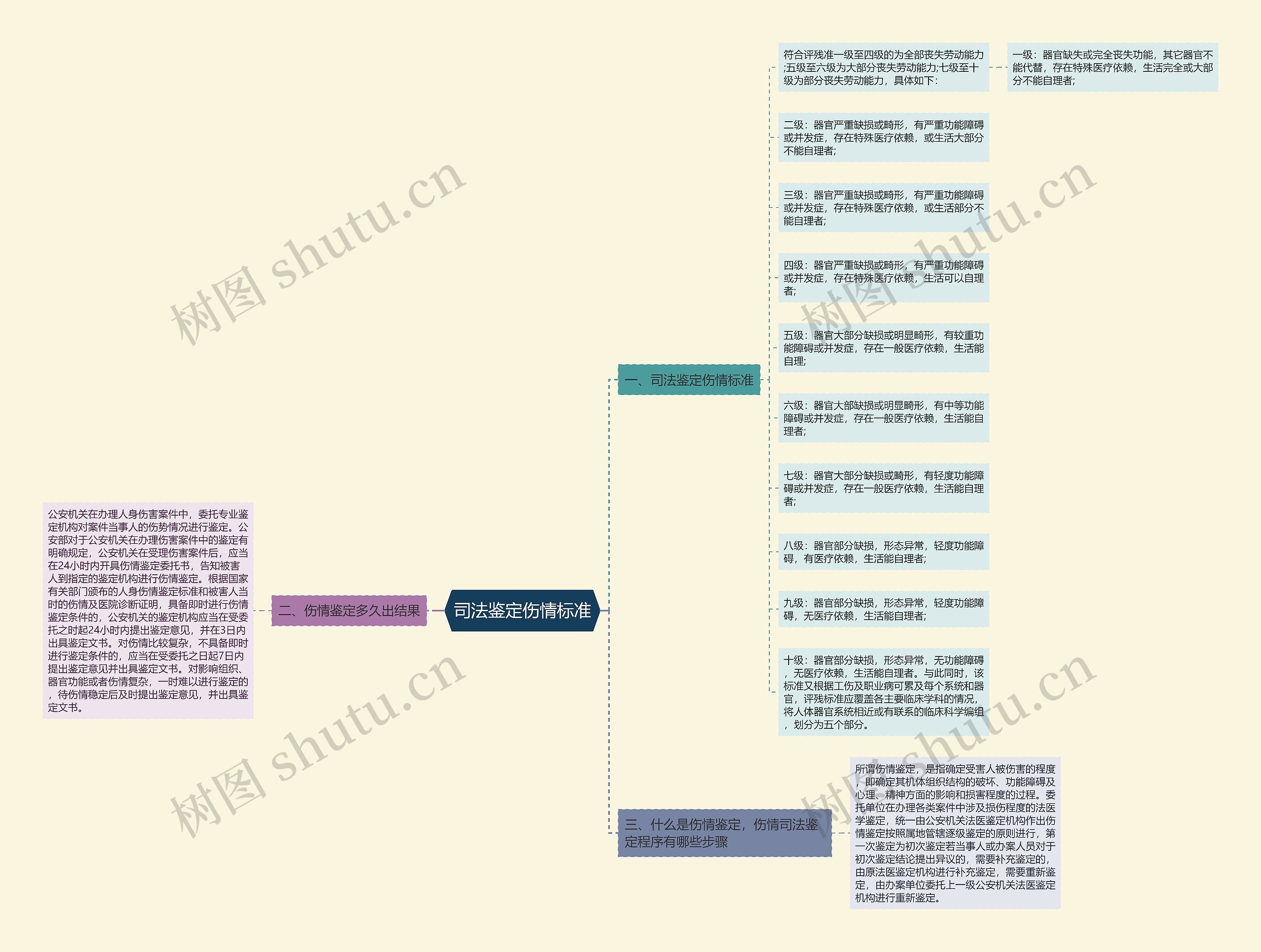 司法鉴定伤情标准思维导图
