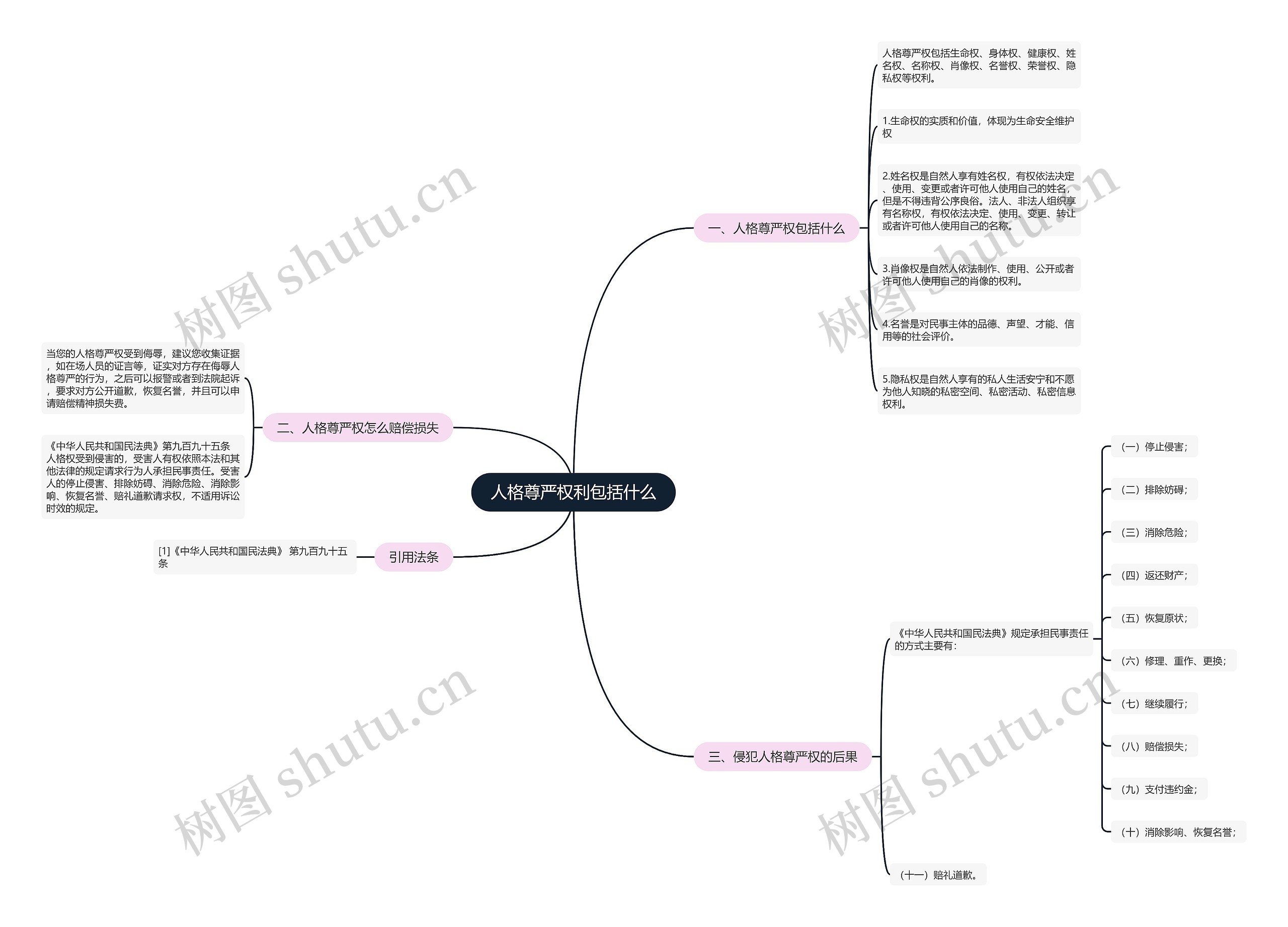 人格尊严权利包括什么思维导图