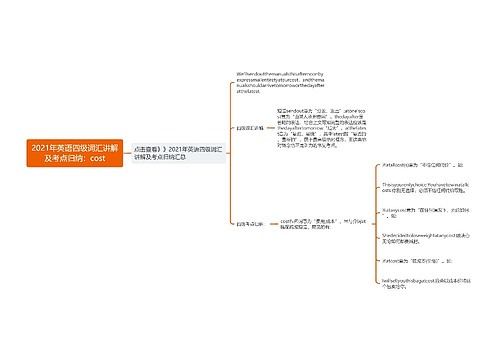 2021年英语四级词汇讲解及考点归纳：cost