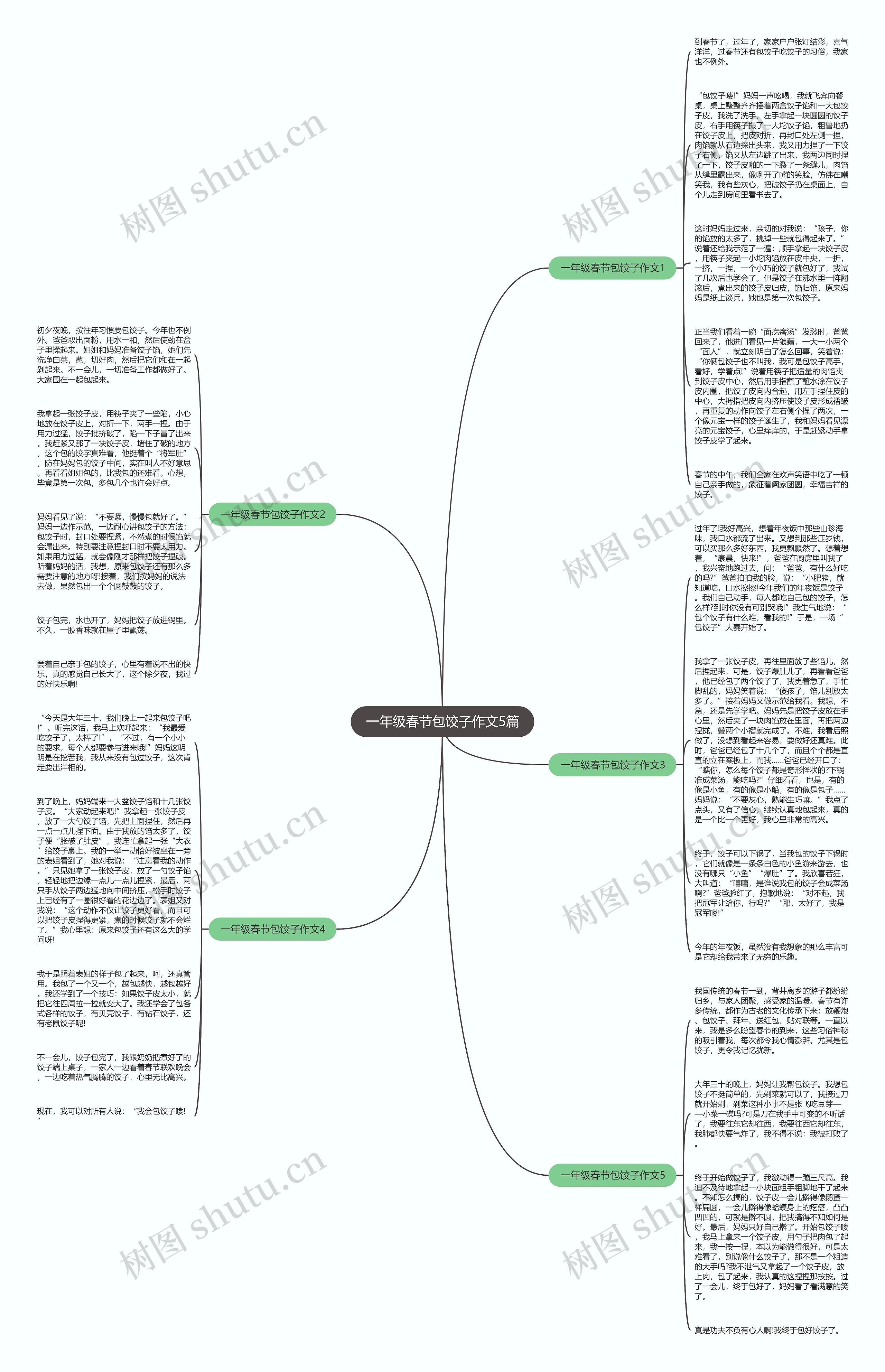 一年级春节包饺子作文5篇思维导图