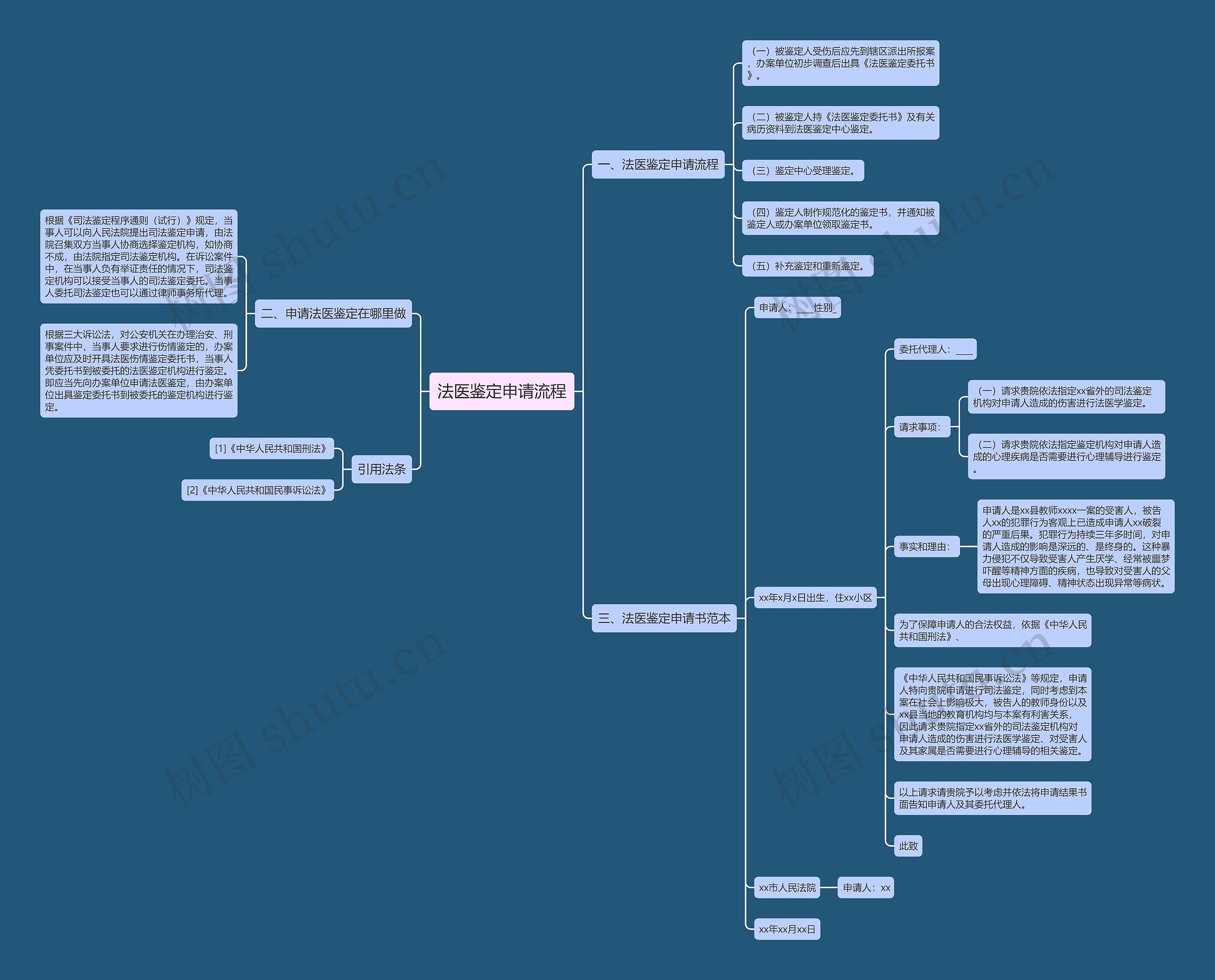 法医鉴定申请流程思维导图