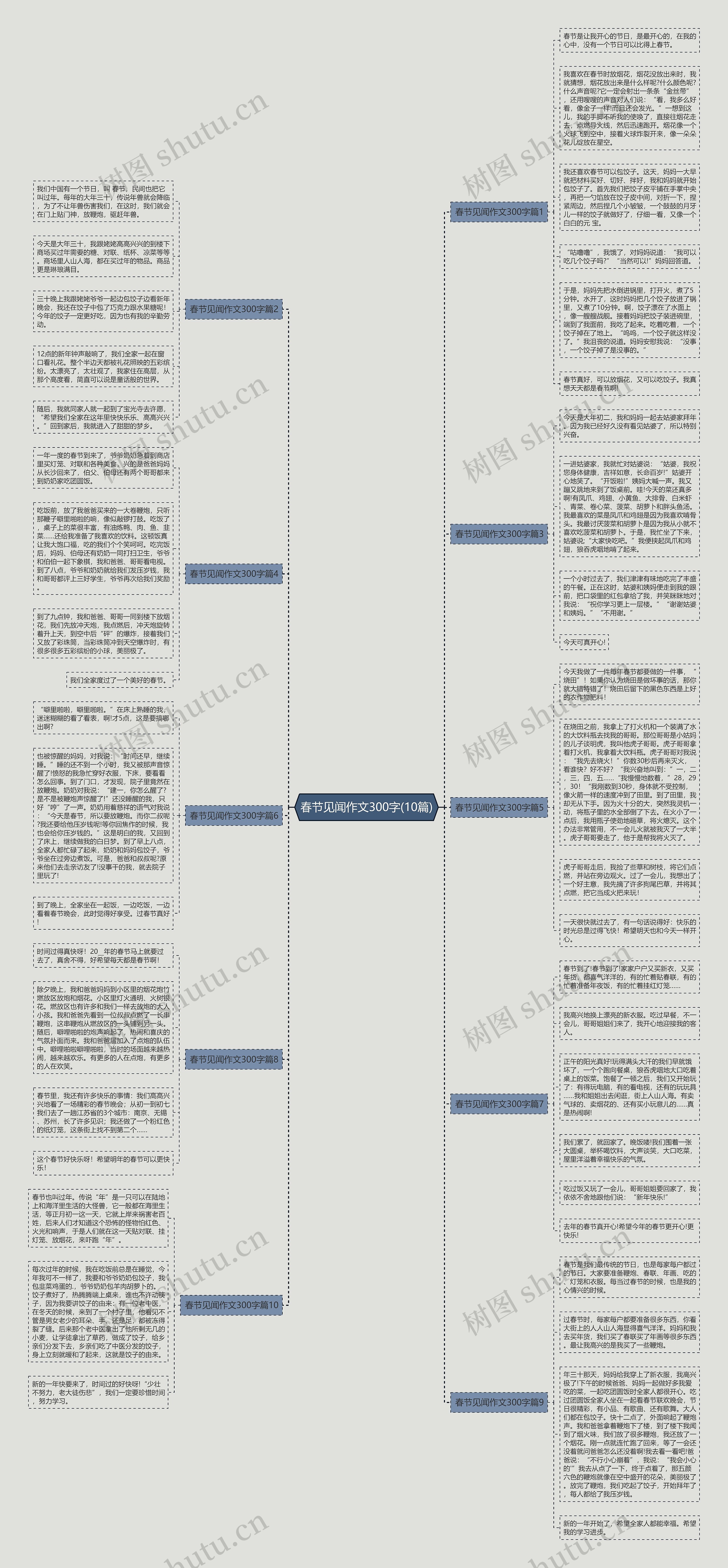 春节见闻作文300字(10篇)思维导图